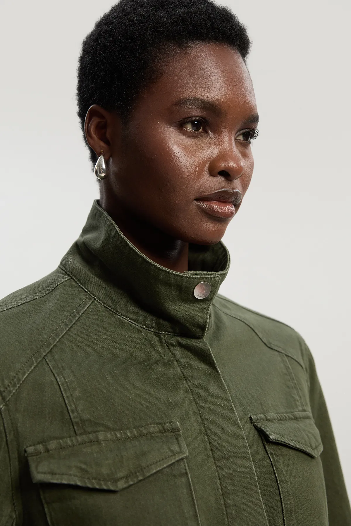 Denim Utility Belted Jacket BKK26755 3 Denim Utility Belted Jacket BKK26755