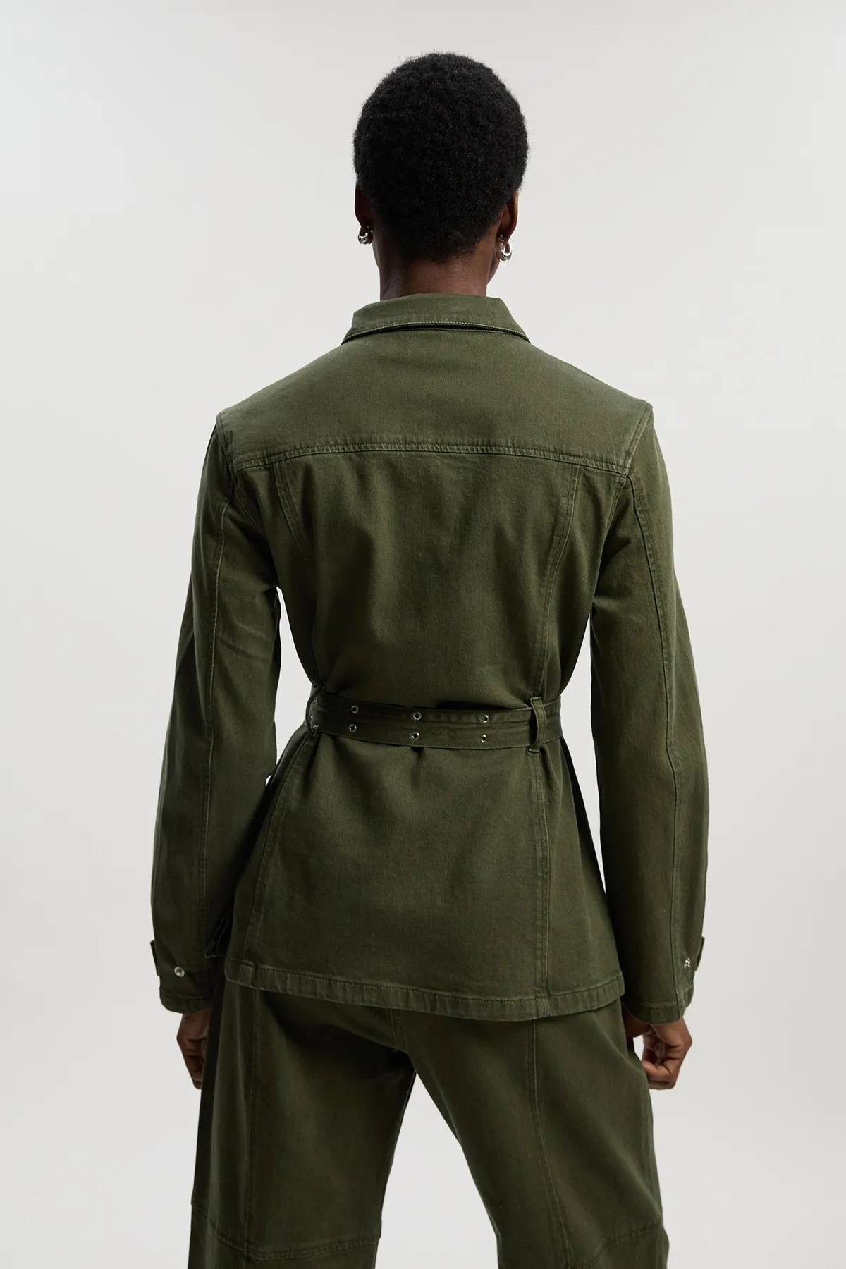 Denim Utility Belted Jacket BKK26755 5 Denim Utility Belted Jacket BKK26755