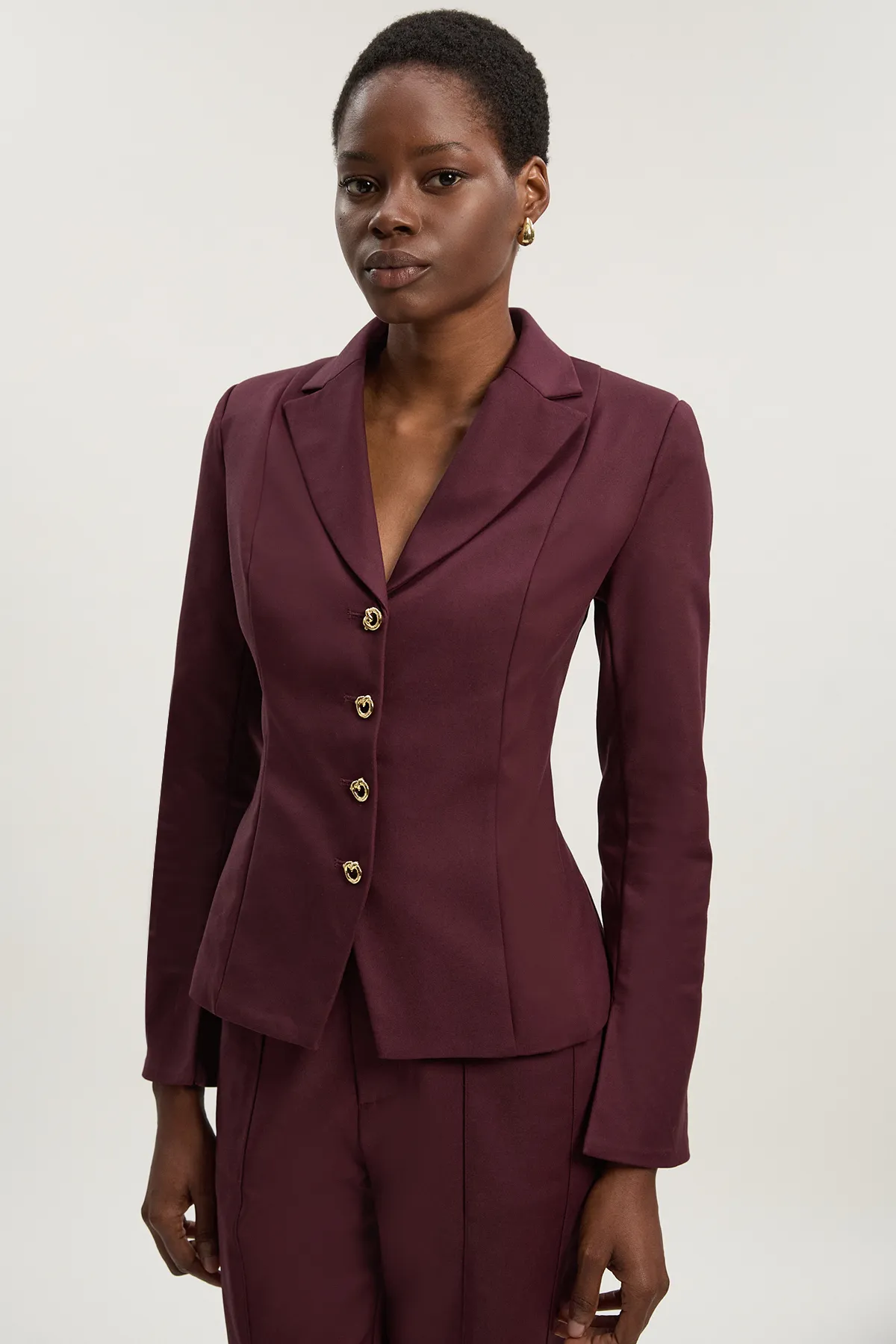 Techno Fitted Blazer Woven Top BKK26788