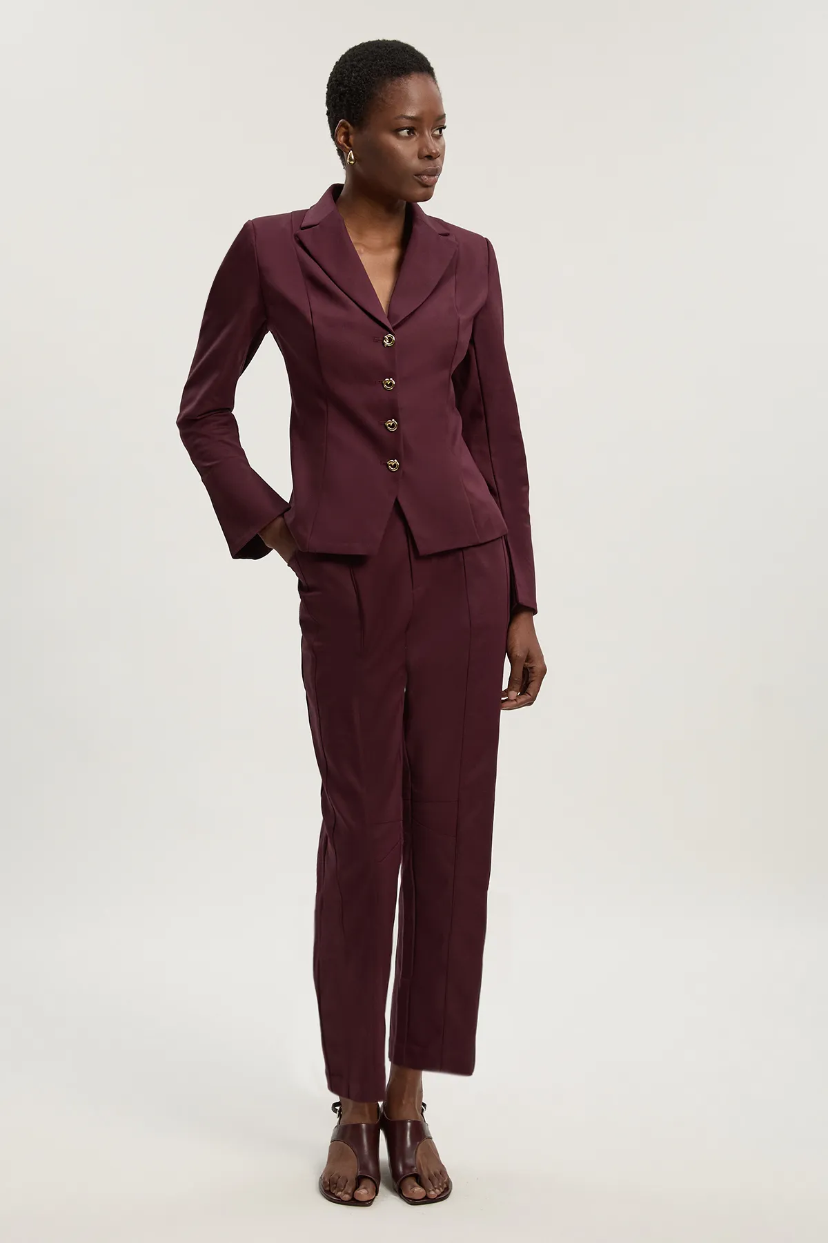 Techno Fitted Blazer Woven Top BKK26788