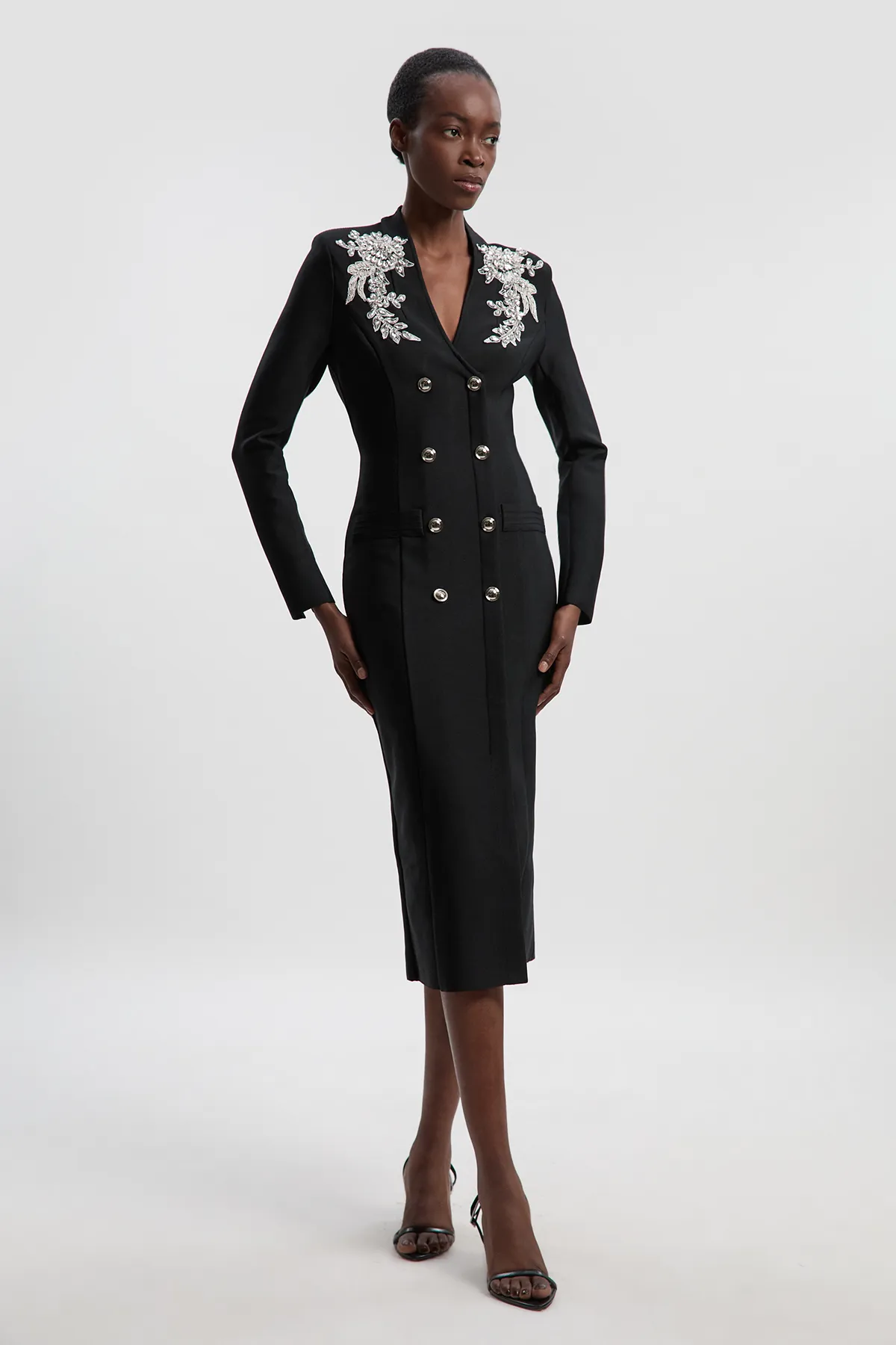 Bandage Form Fitting Embellished Maxi Dress BKK26863