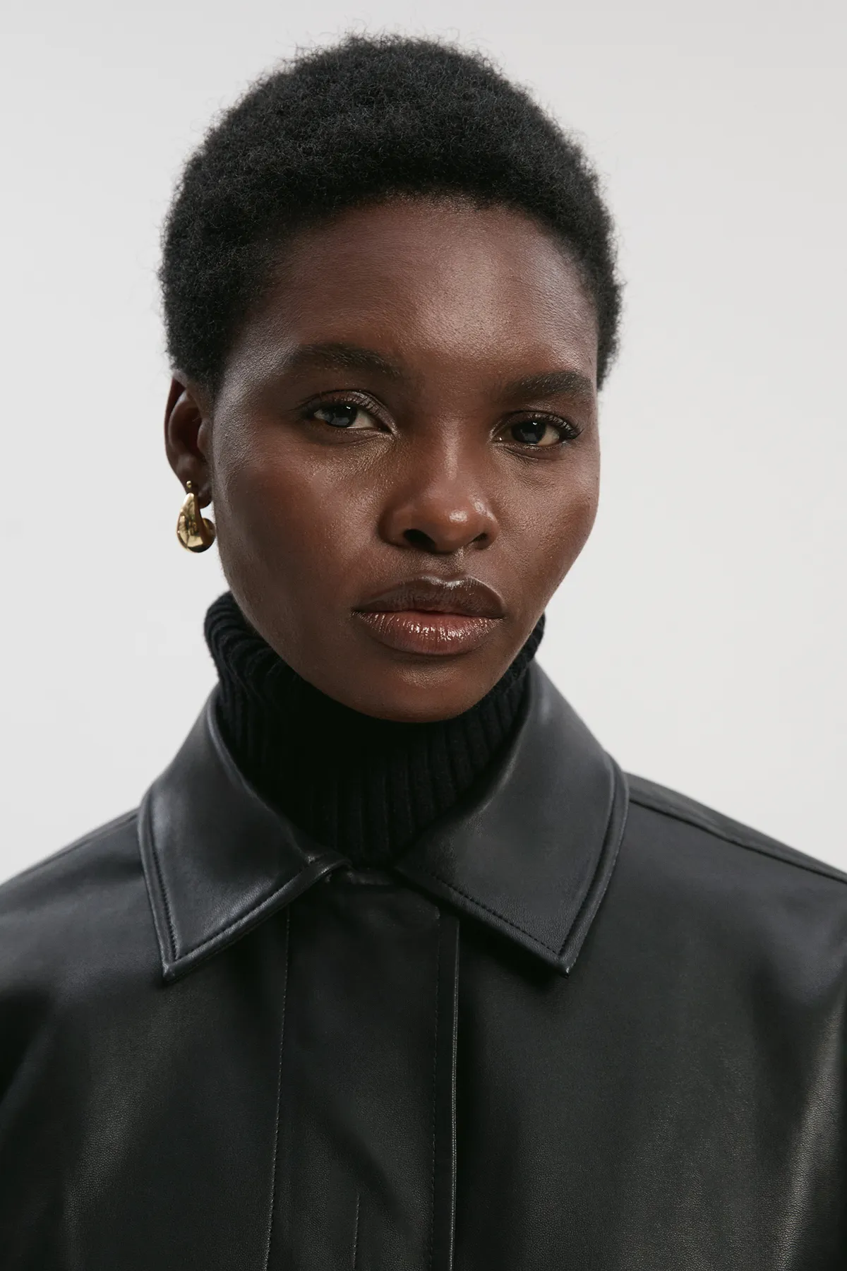 Faux Leather Tailored Bomber Jacket BKK26871 3 Faux Leather Tailored Bomber Jacket BKK26871