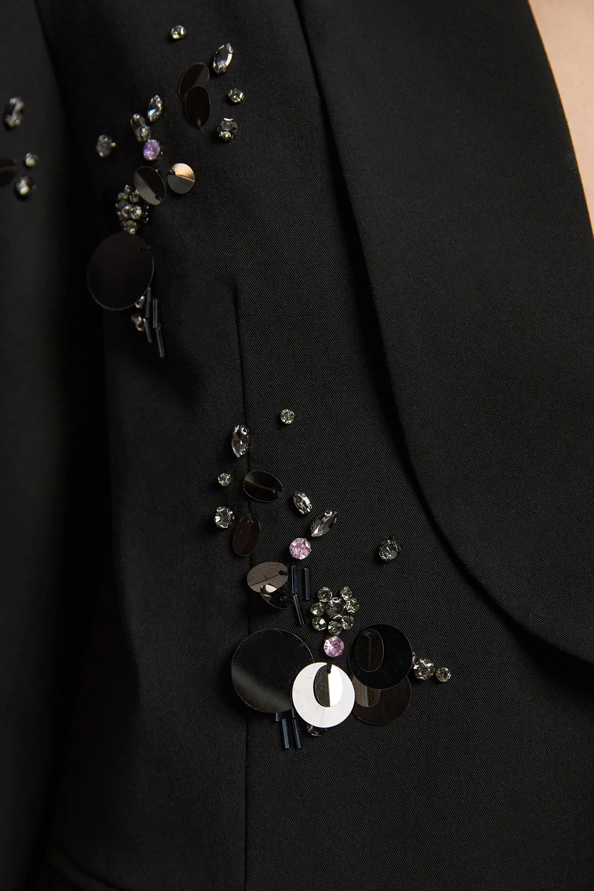 Cluster Sequin & Crystal Embellished Tailored Single Breast Blazer BKK26915 5 Cluster Sequin & Crystal Embellished Tailored Single Breast Blazer BKK26915