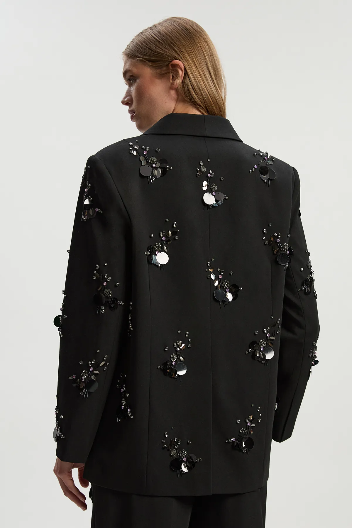 Cluster Sequin & Crystal Embellished Tailored Single Breast Blazer BKK26915 6 Cluster Sequin & Crystal Embellished Tailored Single Breast Blazer BKK26915