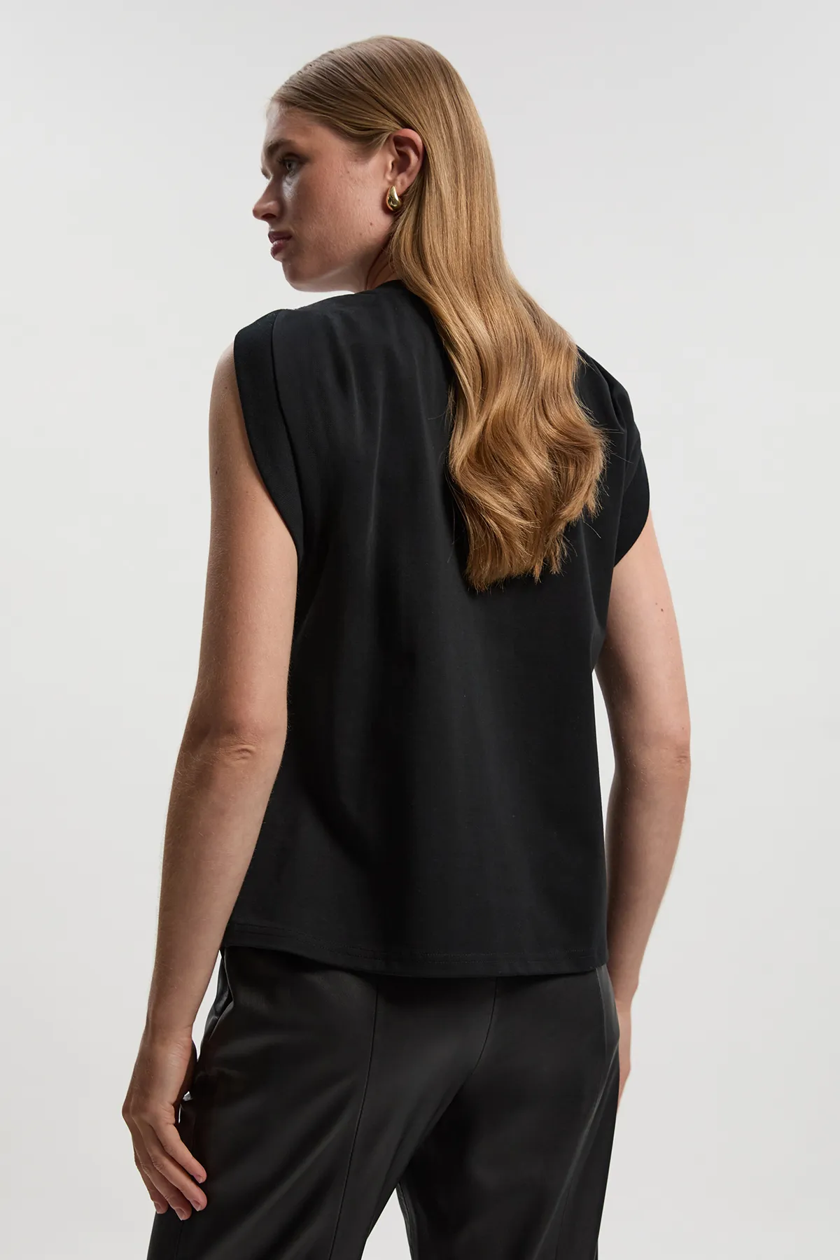 Cotton Trim Detail Short Sleeve Ruched Tshirt BKK26997 4 Cotton Trim Detail Short Sleeve Ruched Tshirt BKK26997