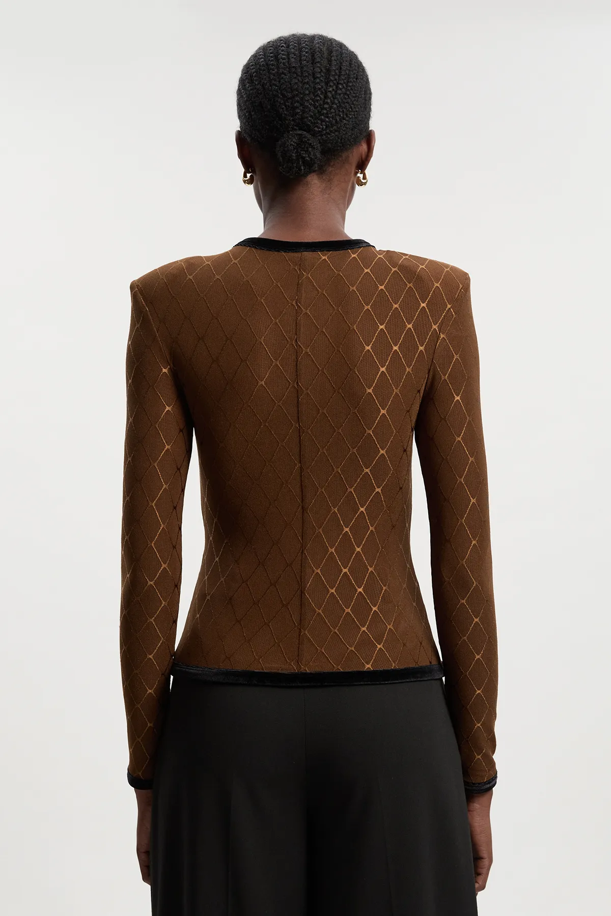 Mesh With Velvet Bow Trim Detail Crew Neck Long Sleeve Top BKK27034 5 Mesh With Velvet Bow Trim Detail Crew Neck Long Sleeve Top BKK27034