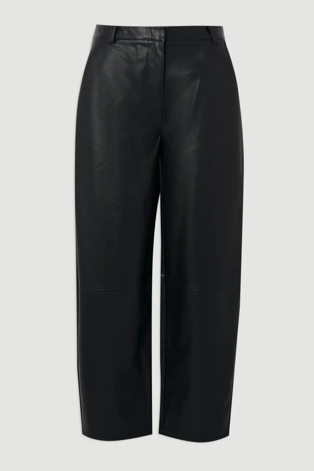 Faux Leather Barrel Leg Trouser BKK27045 4 Faux Leather Barrel Leg Trouser BKK27045