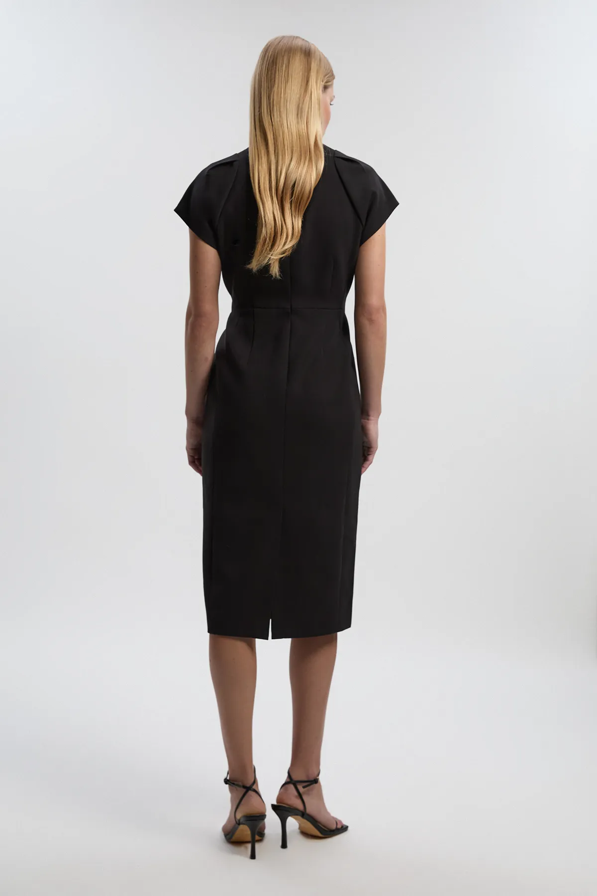 Structured Crepe Forever Pencil Midi Dress BKK27132