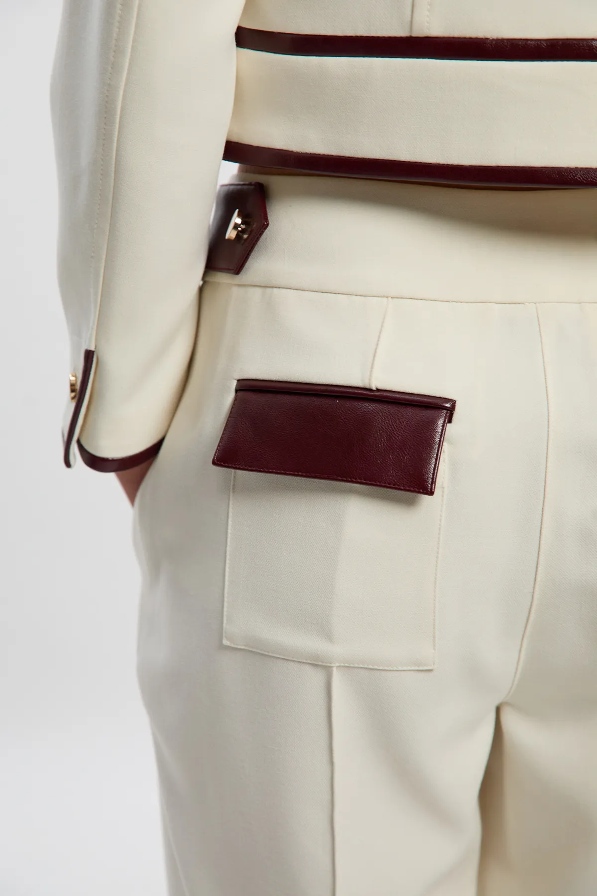 Compact Stretch Pu Mix Tailored Slim Leg Trouser BKK27143 3 Compact Stretch Pu Mix Tailored Slim Leg Trouser BKK27143