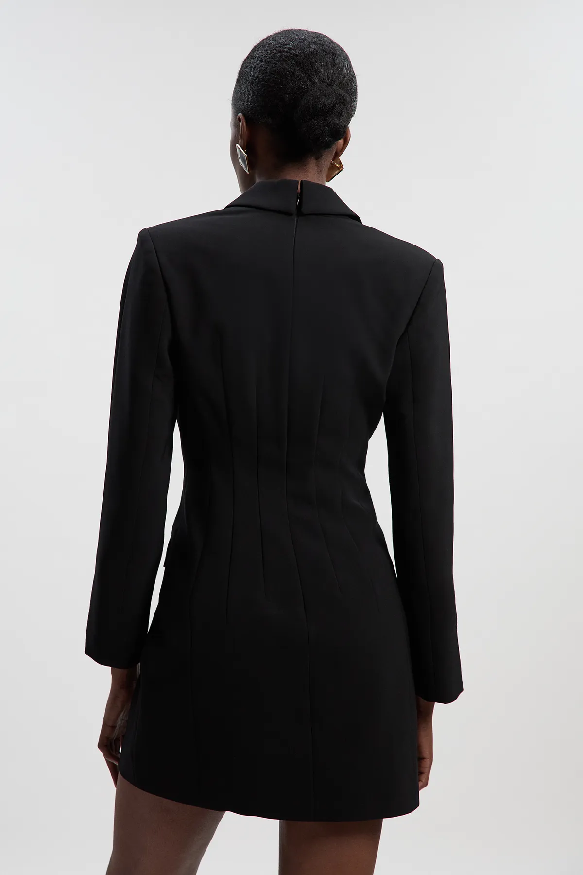 Polished Tailored Cowl Neck Blazer Mini Dress BKK27153 4 Polished Tailored Cowl Neck Blazer Mini Dress BKK27153