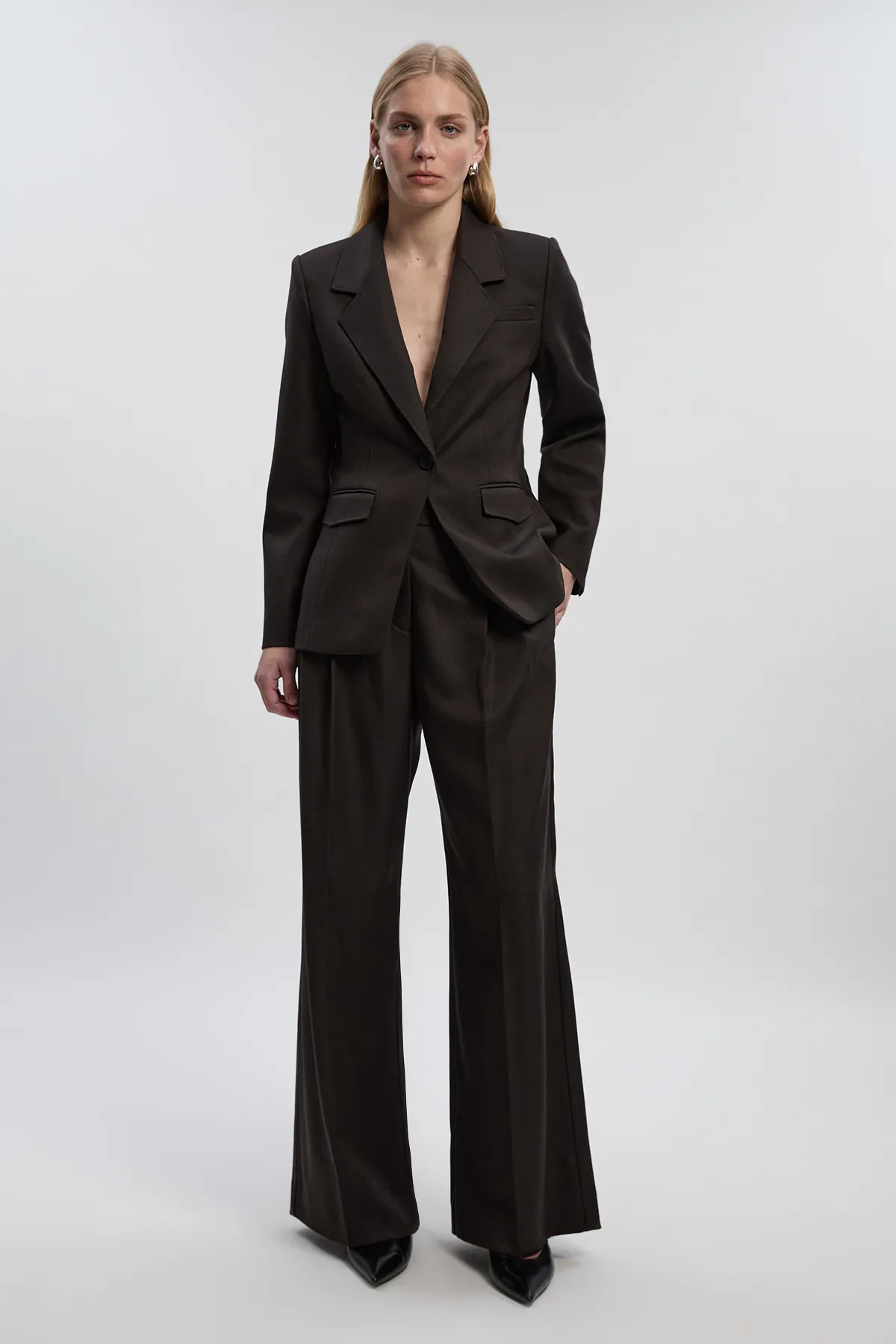 Tailored Marl Wide Leg Pants BKK27156