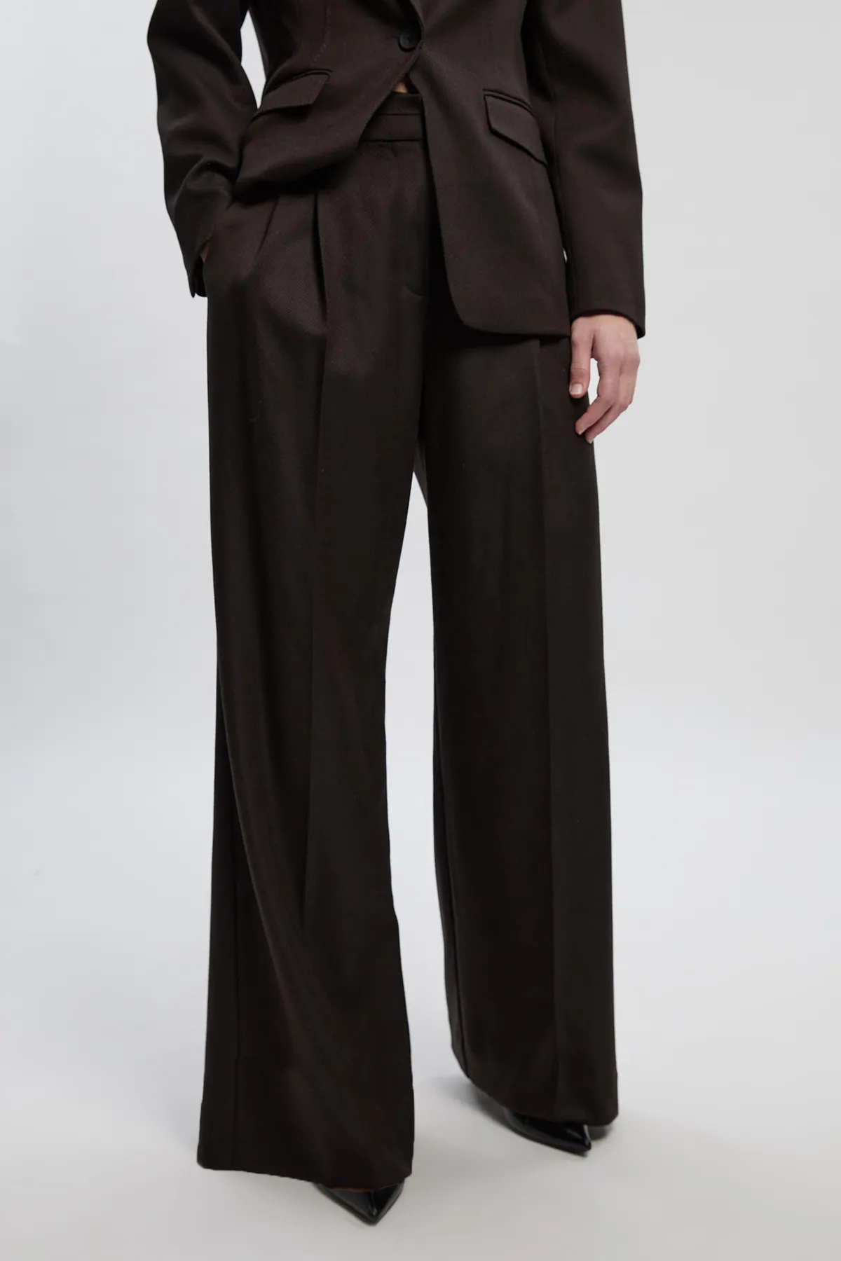 Tailored Marl Wide Leg Pants BKK27156