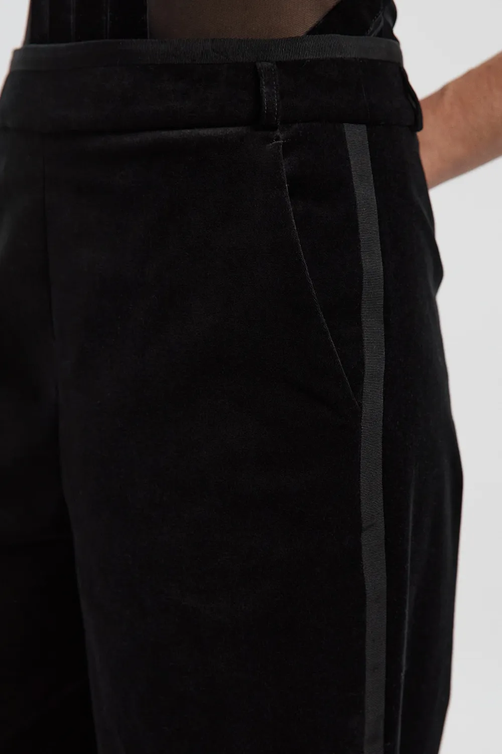 Velvet Groisgrain Tailored Wide Leg Pants BKK27183 3 Velvet Groisgrain Tailored Wide Leg Pants BKK27183