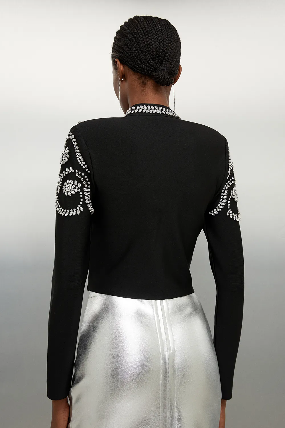 Figure Form Bandage Embellished Knit Jacket BKK27220 5 Figure Form Bandage Embellished Knit Jacket BKK27220