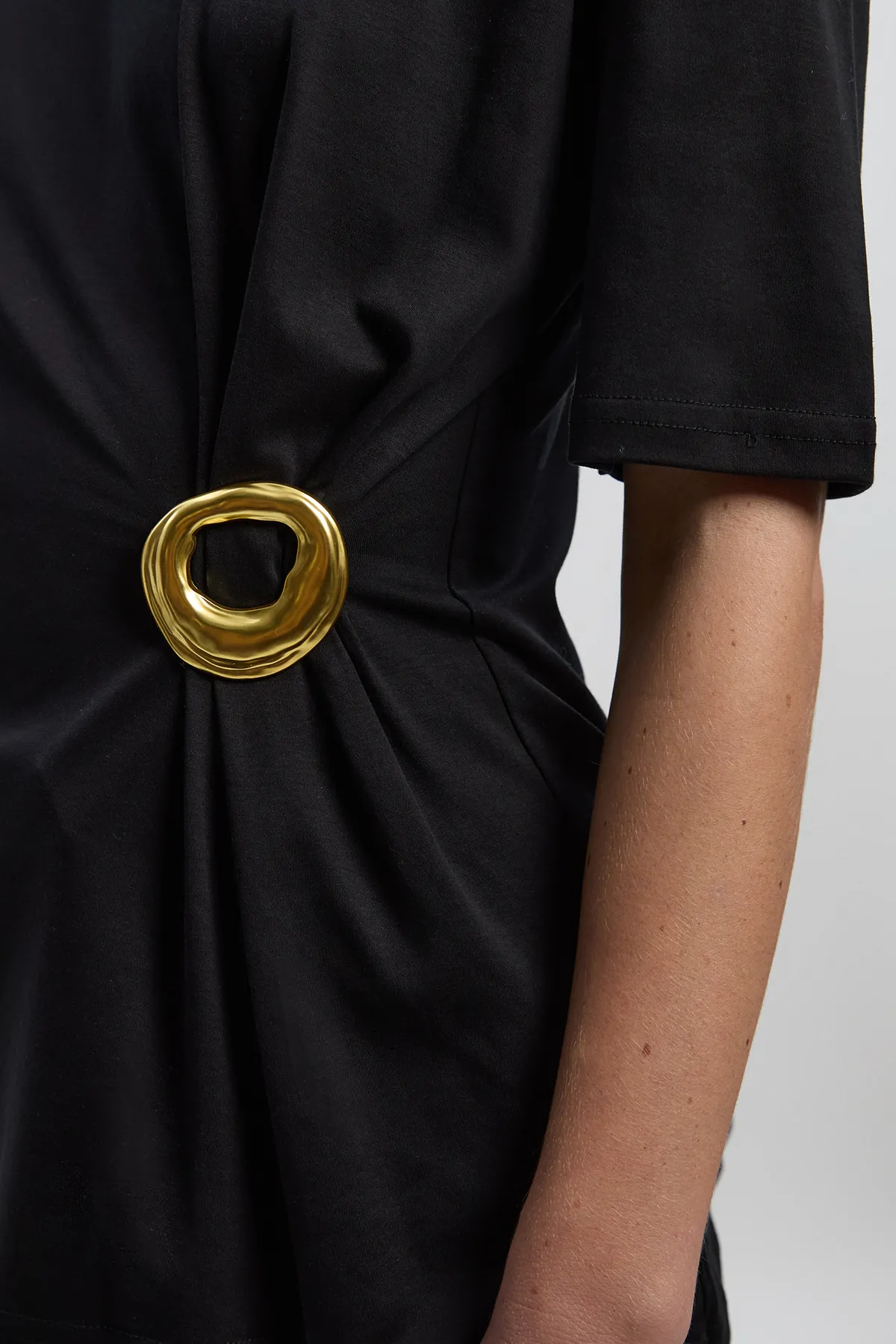 Cotton Crew Neck Trim Detail Short Sleeve T-Shirt BKK27311 3 Cotton Crew Neck Trim Detail Short Sleeve T-Shirt BKK27311