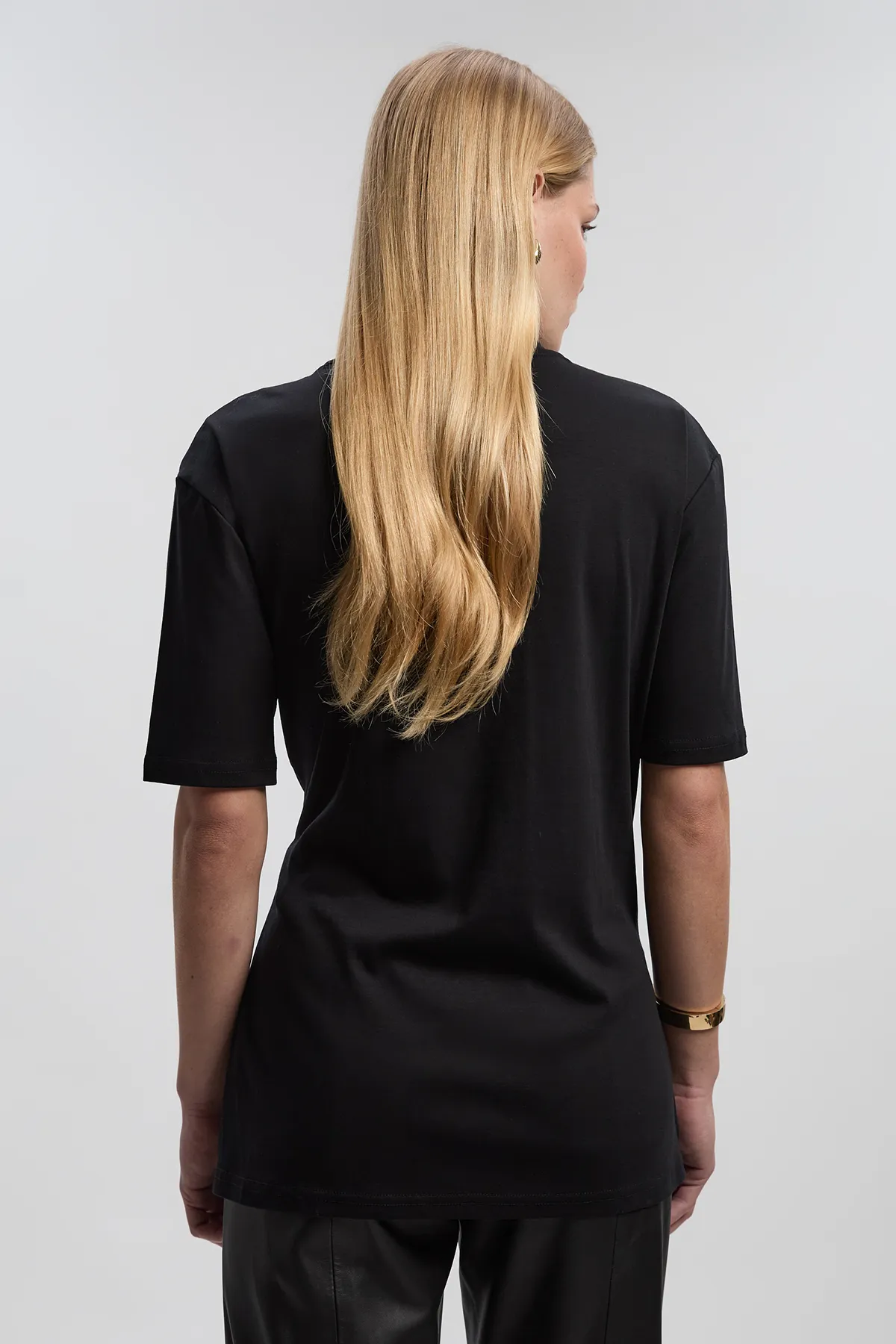 Cotton Crew Neck Trim Detail Short Sleeve T-Shirt BKK27311 4 Cotton Crew Neck Trim Detail Short Sleeve T-Shirt BKK27311