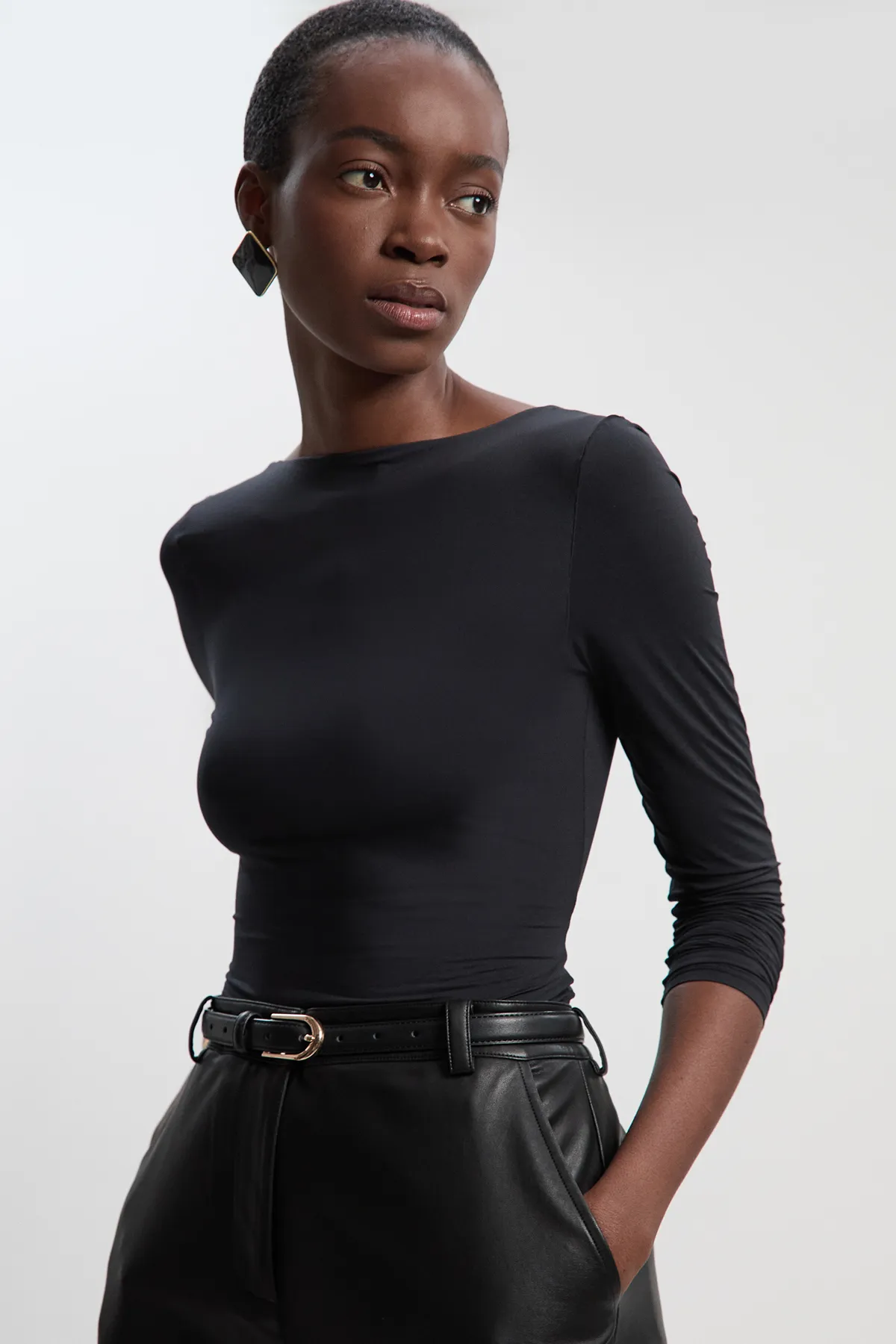 Contour Jersey Scoop Back Long Sleeve T-shirt BKK27317