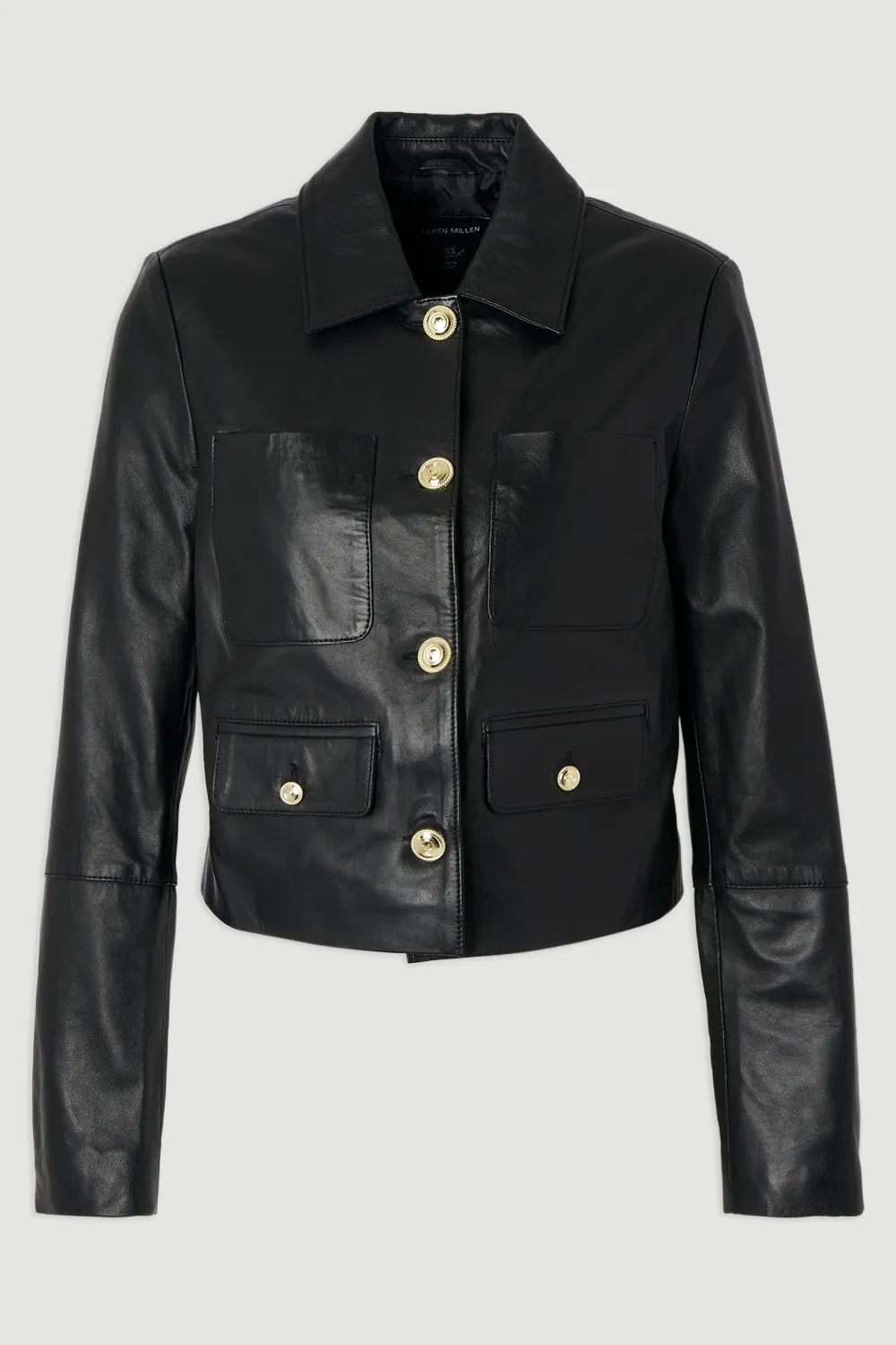 Leather Pocket Tailored Jacket BKK27362 4 Leather Pocket Tailored Jacket BKK27362
