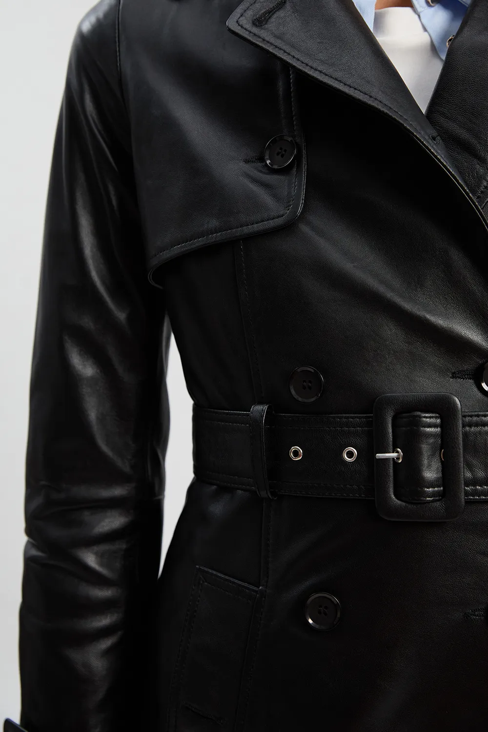 Leather Trench Belted Mac Midi Coat BKK27501 3 Leather Trench Belted Mac Midi Coat BKK27501