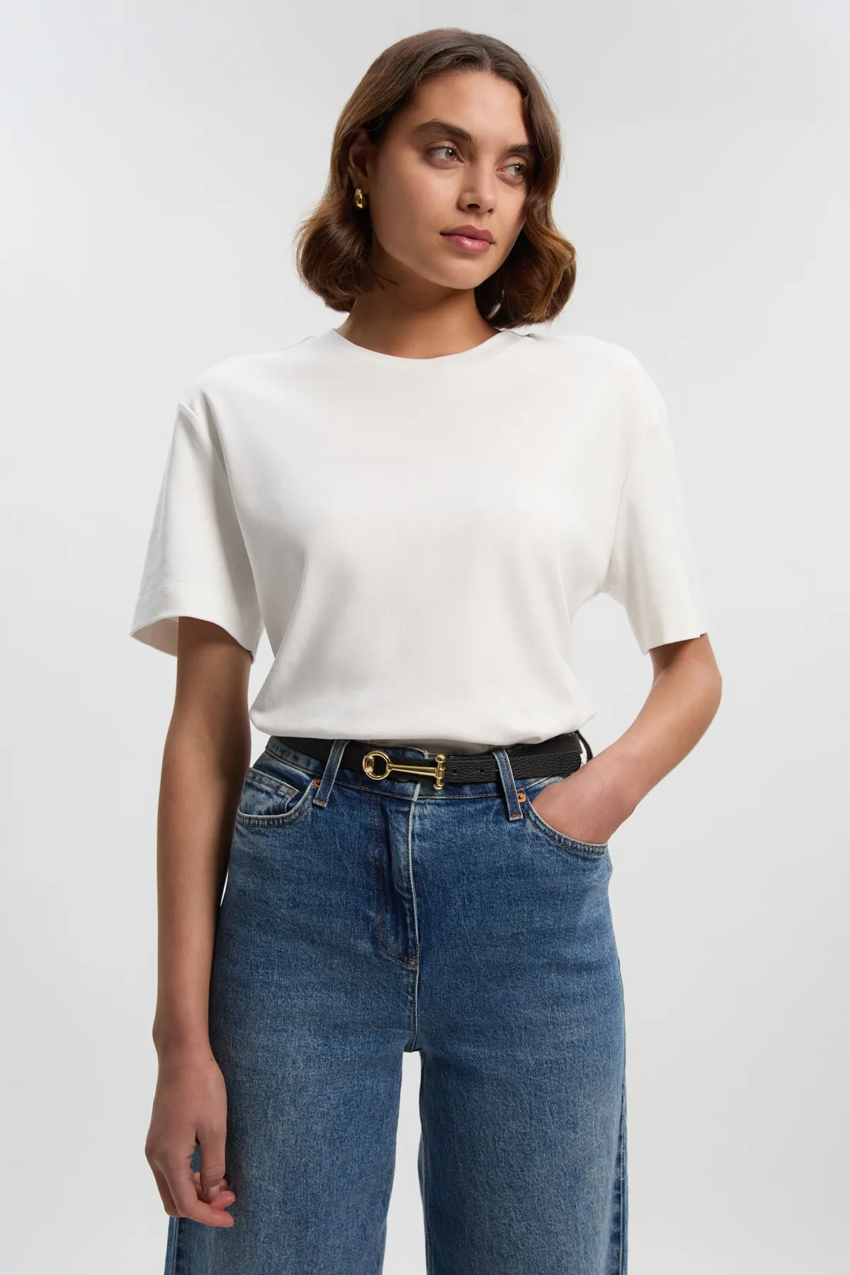 Snaffle Trim Leather Belt BKK27512