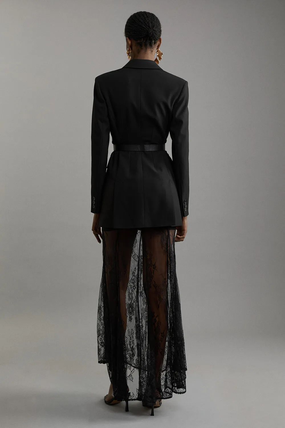 Petite Sheer Lace Godet Woven Midi Skirt BKK27683 5 Petite Sheer Lace Godet Woven Midi Skirt BKK27683