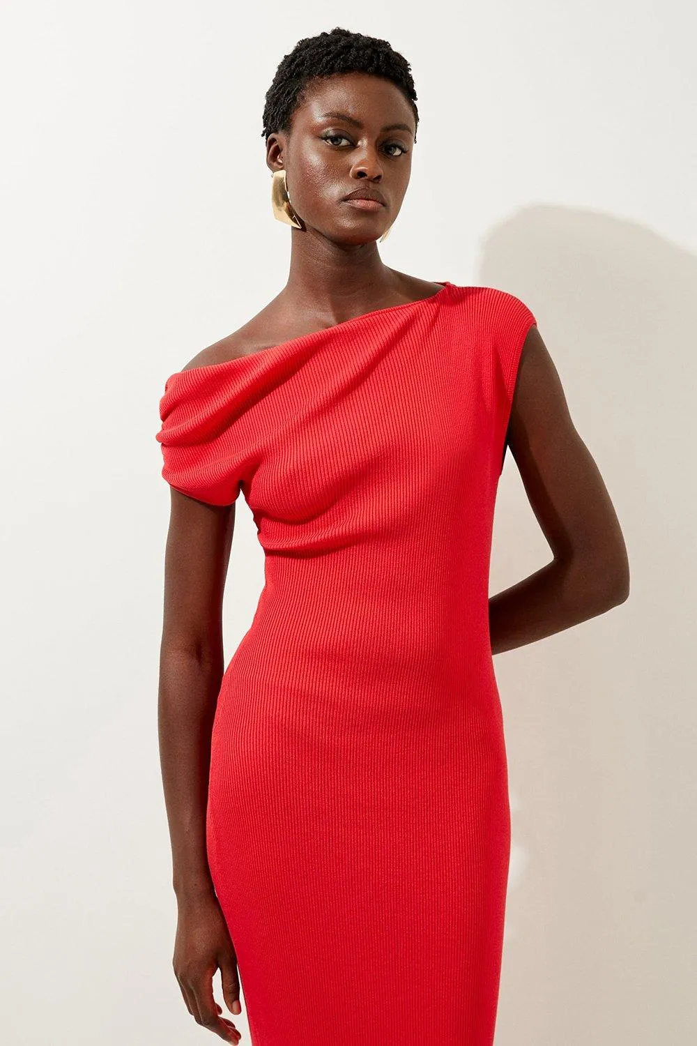 Petite Viscose Blend Rib Knit Off The Shoulder Maxi Dress BKK18373 3 Petite Viscose Blend Rib Knit Off The Shoulder Maxi Dress BKK18373