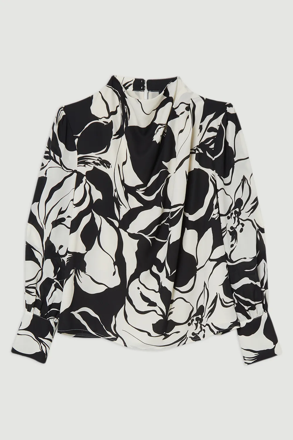 Printed Woven High Neck Blouse BKK23268 4 Printed Woven High Neck Blouse BKK23268