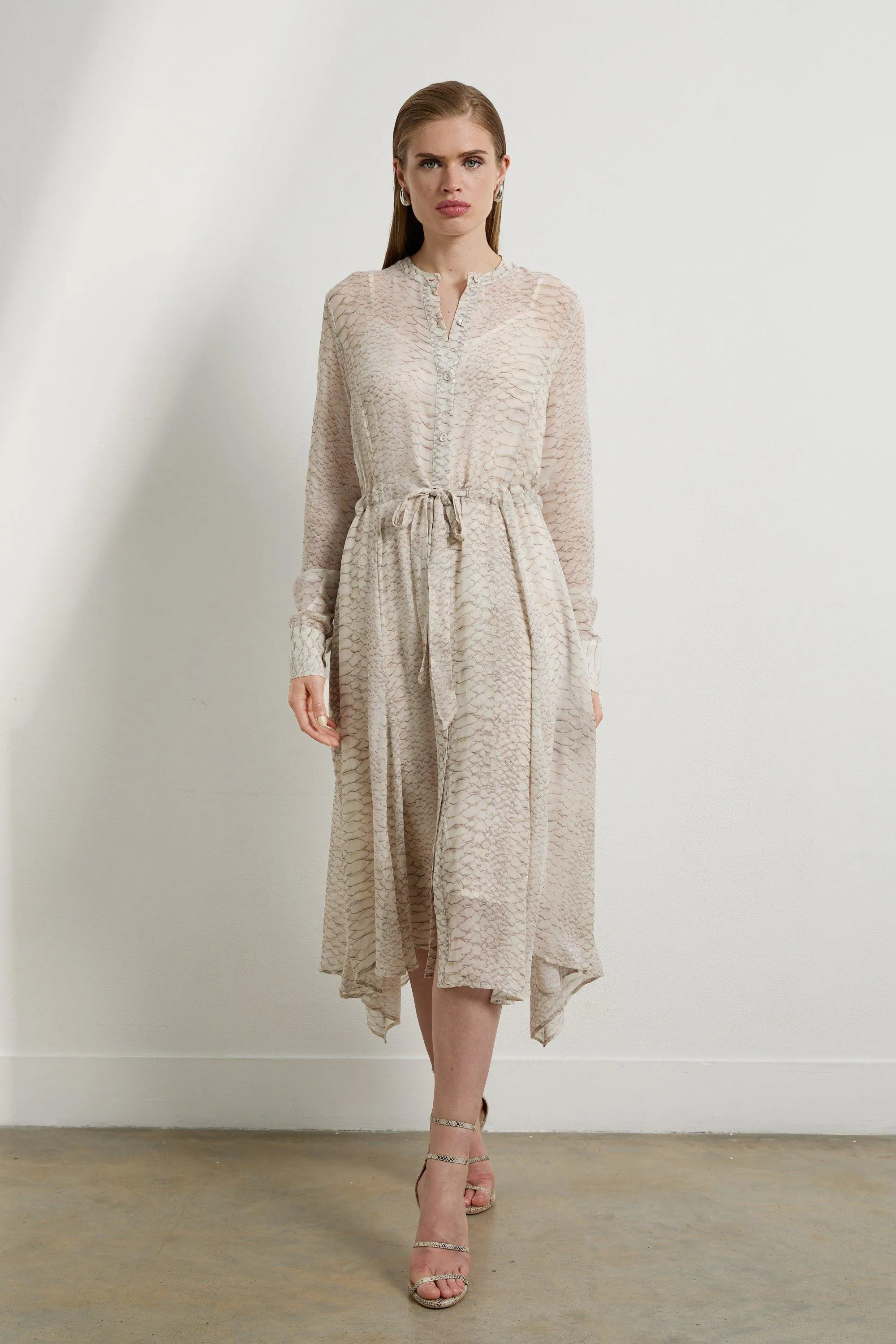 Animal Print Viscose Georgette Woven Midi Dress BKK18650