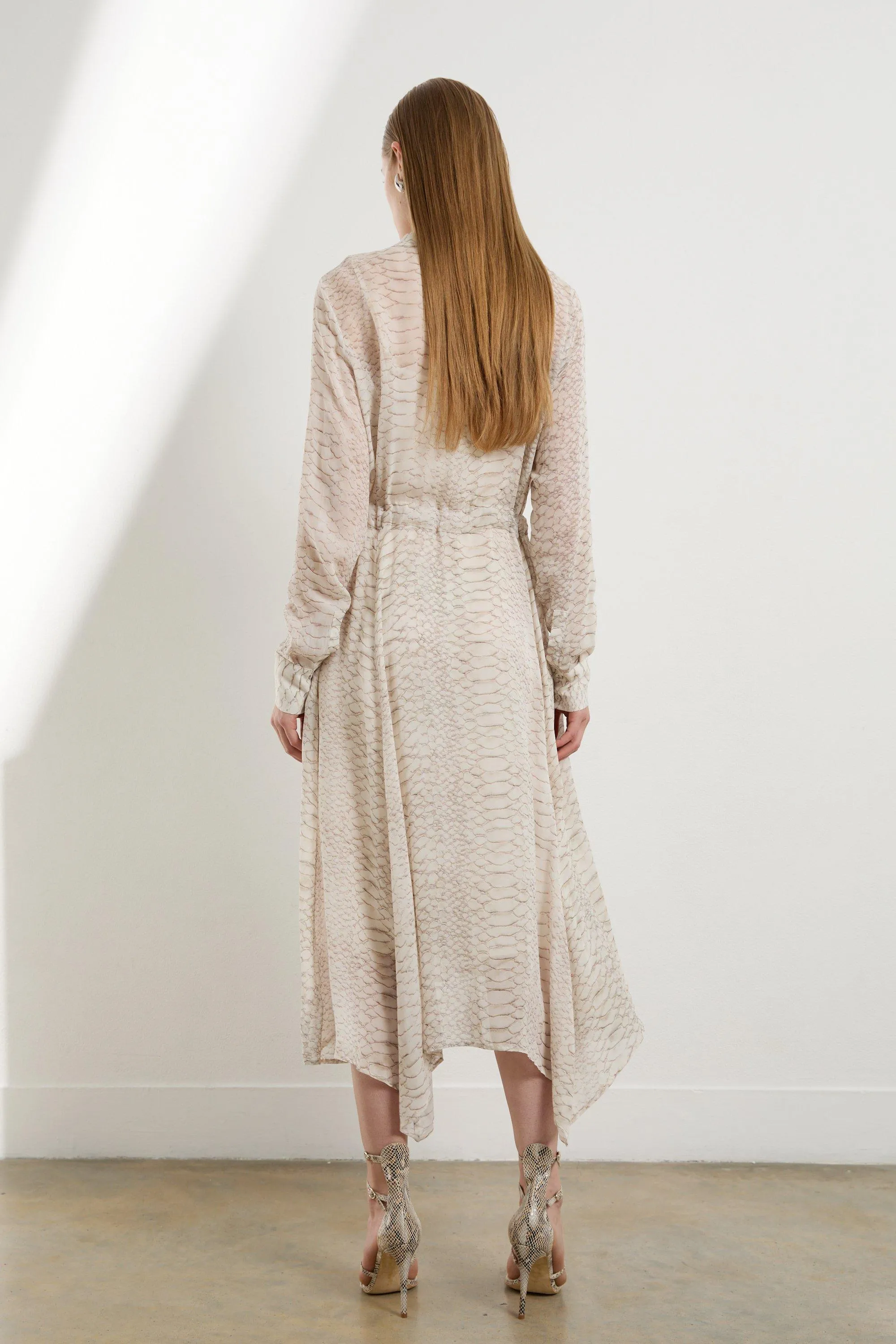 Animal Print Viscose Georgette Woven Midi Dress BKK18650