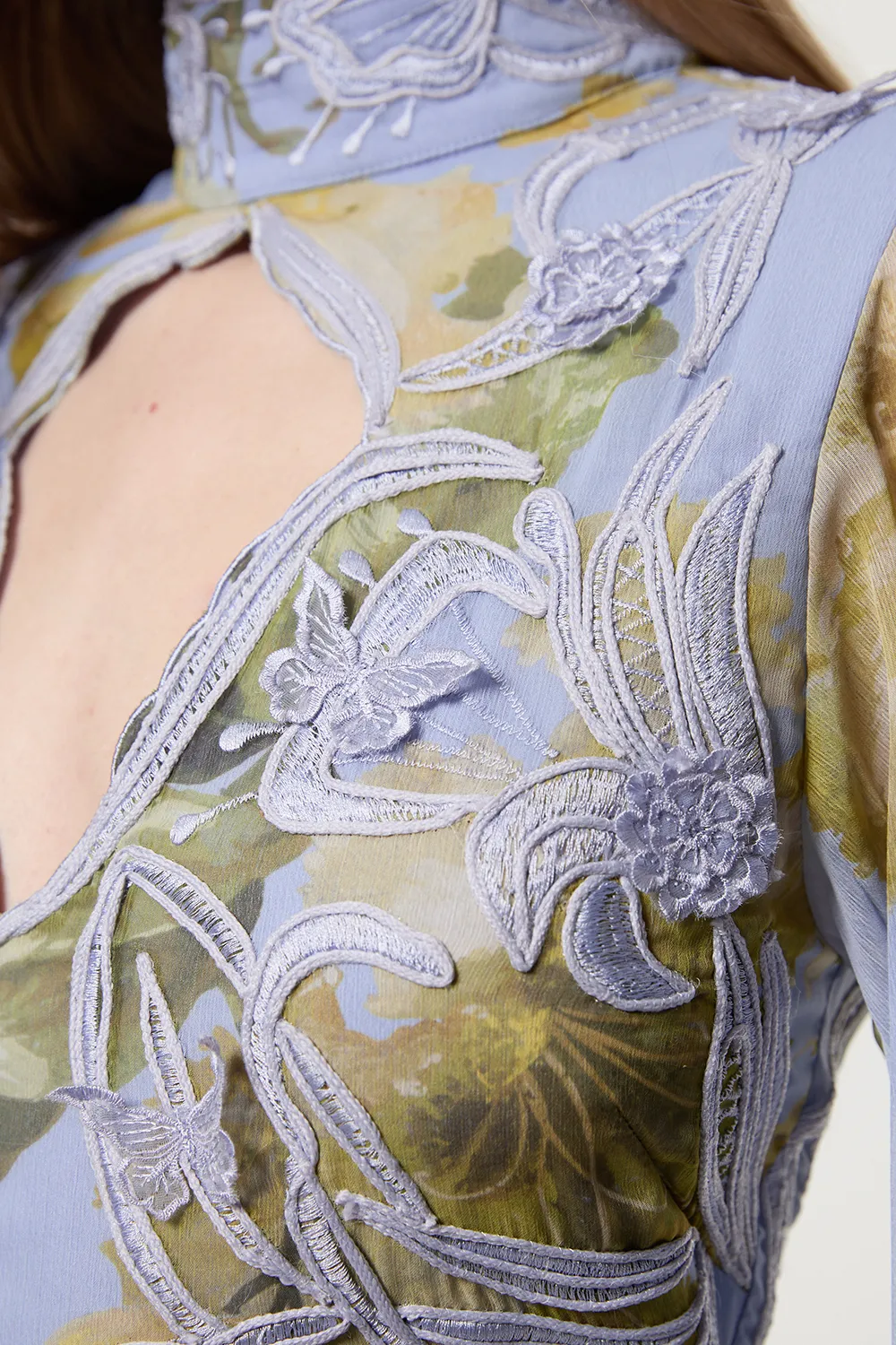 Floral Applique Lace Pleated Woven Maxi Dress BKK23312 5 Floral Applique Lace Pleated Woven Maxi Dress BKK23312