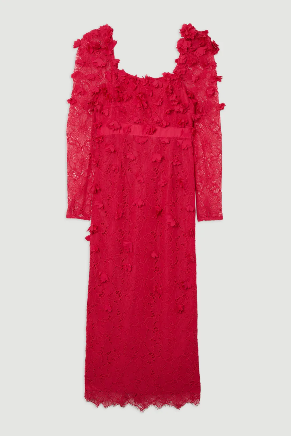 Applique Lace Long Sleeve Woven Midi Dress BKK23319 4 Applique Lace Long Sleeve Woven Midi Dress BKK23319