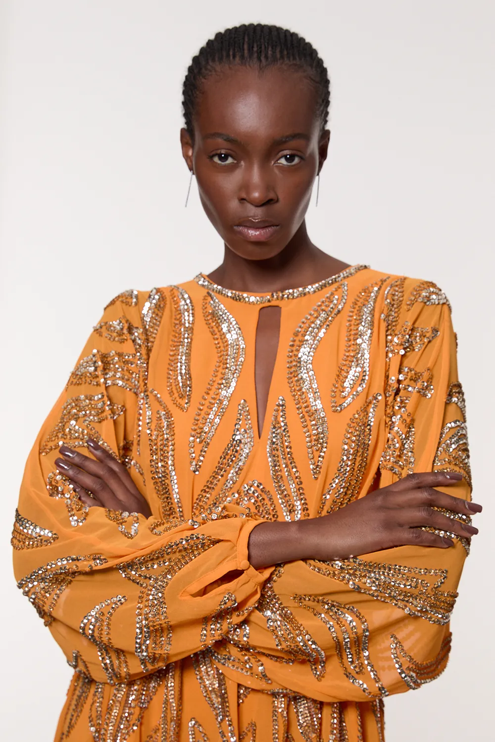 Petite Kimono Sleeve Embellished Mini Dress BKK23416