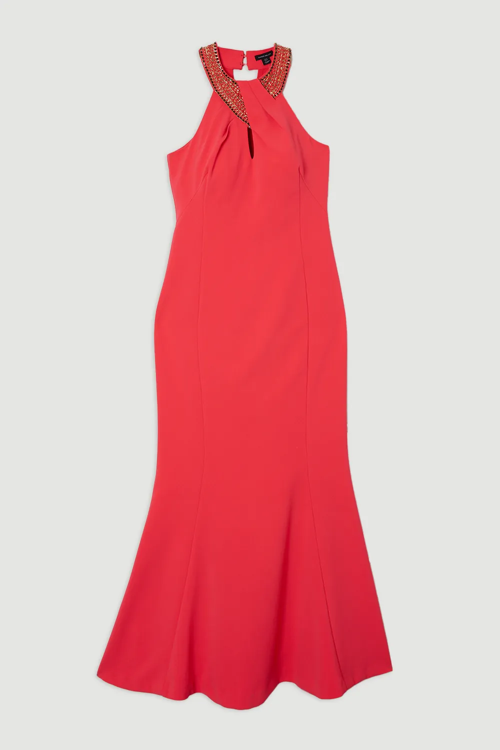 Enamel Chain Detail Halter Maxi Dress BKK23447 4 Enamel Chain Detail Halter Maxi Dress BKK23447