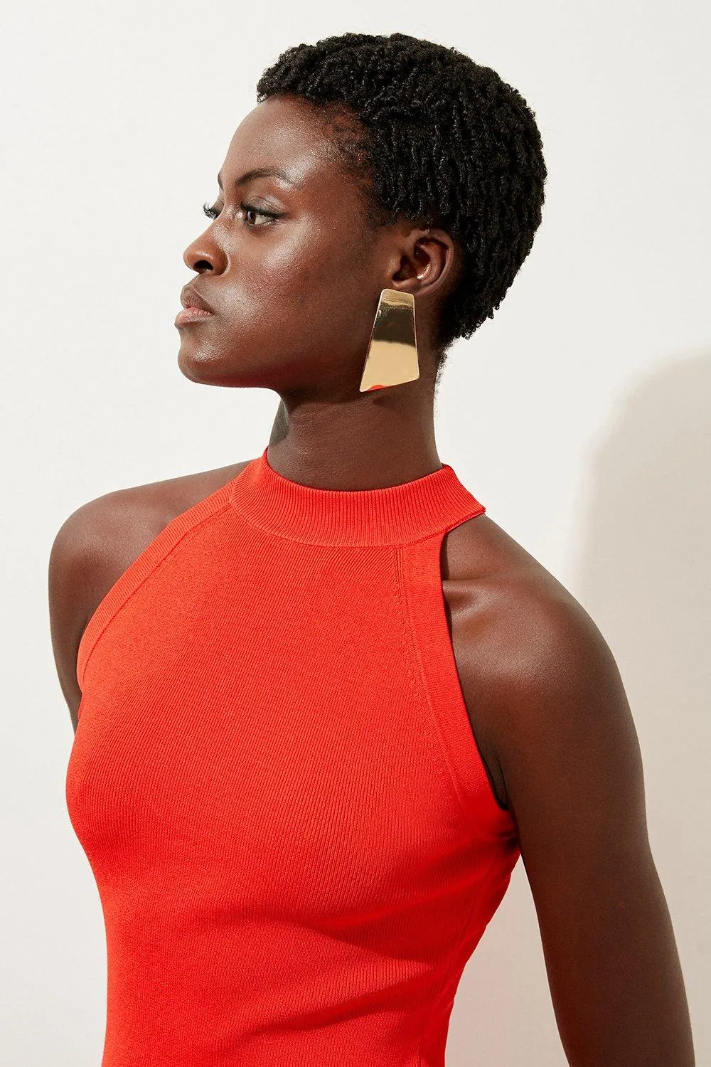 Petite Viscose Blend Knit Halter Neck Sheer Skirt Maxi Dress BKK18814 4 Petite Viscose Blend Knit Halter Neck Sheer Skirt Maxi Dress BKK18814