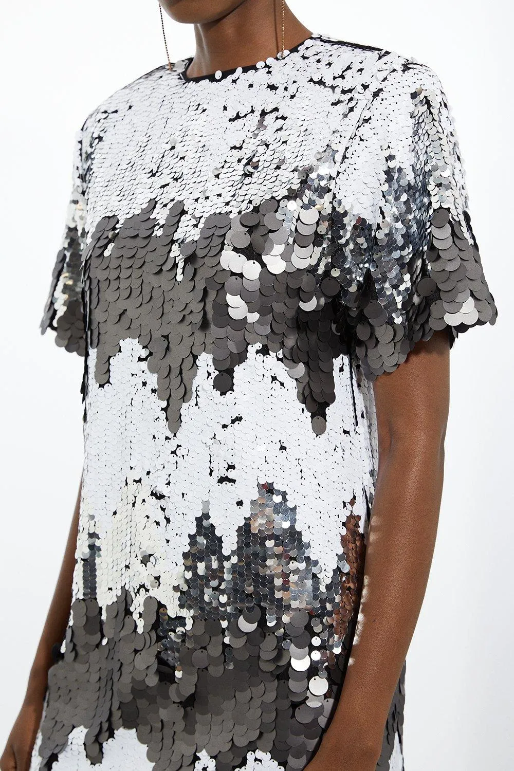 Mono Disc Sequin Woven Mini Dress BKK19031 3 Mono Disc Sequin Woven Mini Dress BKK19031