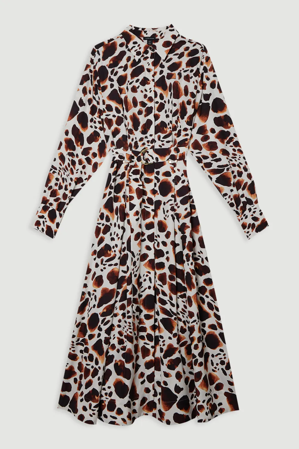 Premium Viscose Linen Woven Shirt Dress With Gold Buckle Belt BKK23526 4 Premium Viscose Linen Woven Shirt Dress With Gold Buckle Belt BKK23526