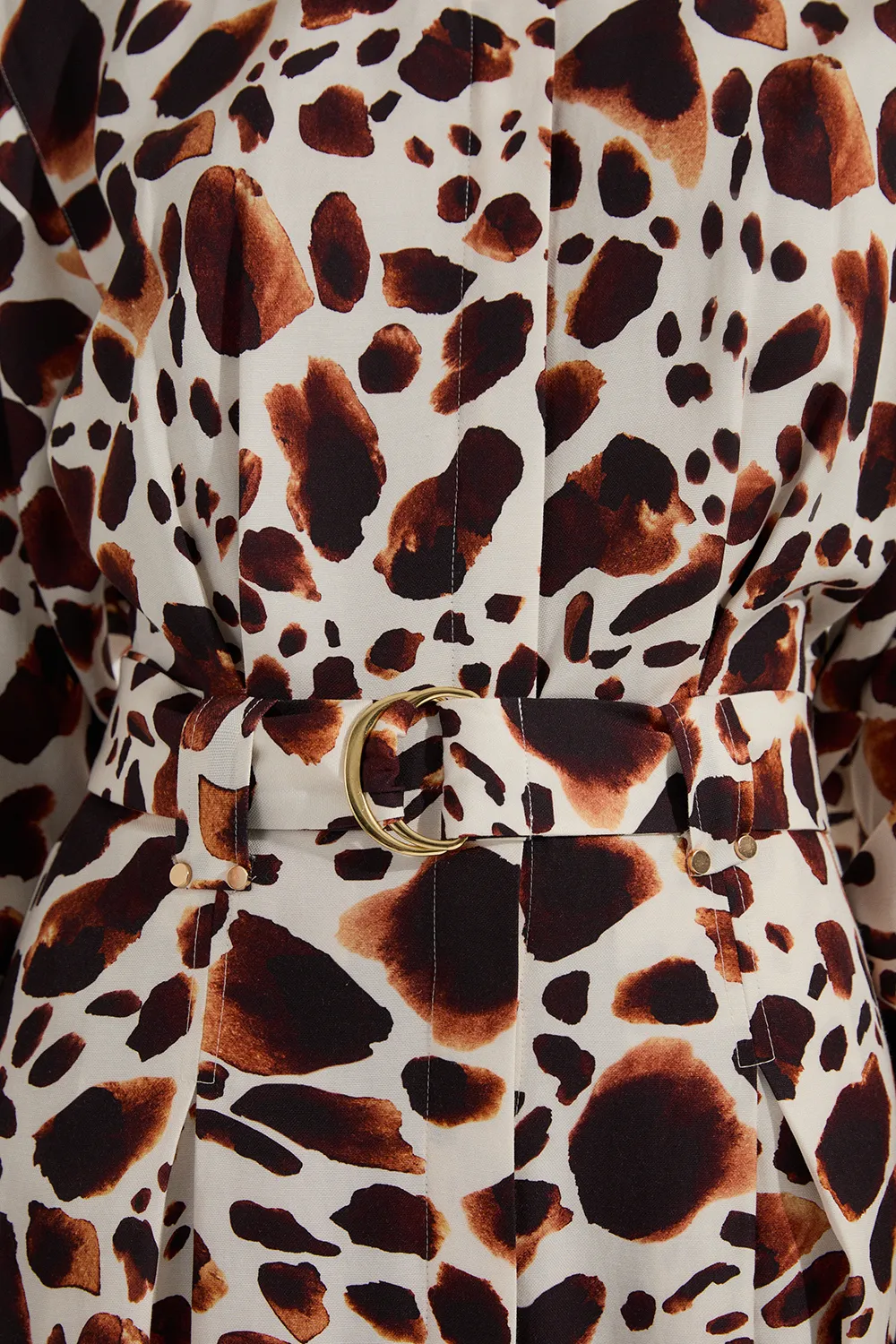 Premium Viscose Linen Woven Shirt Dress With Gold Buckle Belt BKK23526 5 Premium Viscose Linen Woven Shirt Dress With Gold Buckle Belt BKK23526