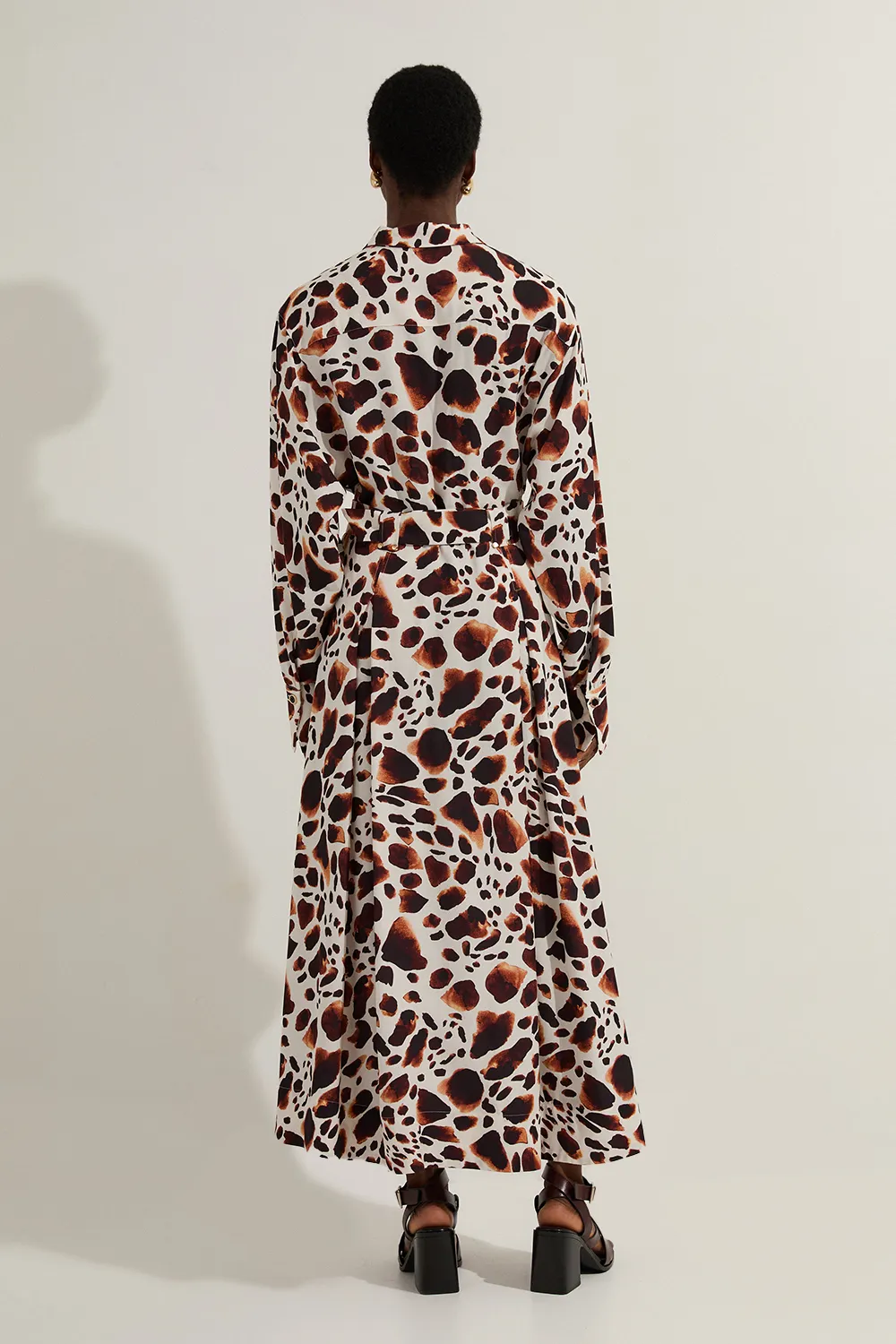 Premium Viscose Linen Woven Shirt Dress With Gold Buckle Belt BKK23526 6 Premium Viscose Linen Woven Shirt Dress With Gold Buckle Belt BKK23526