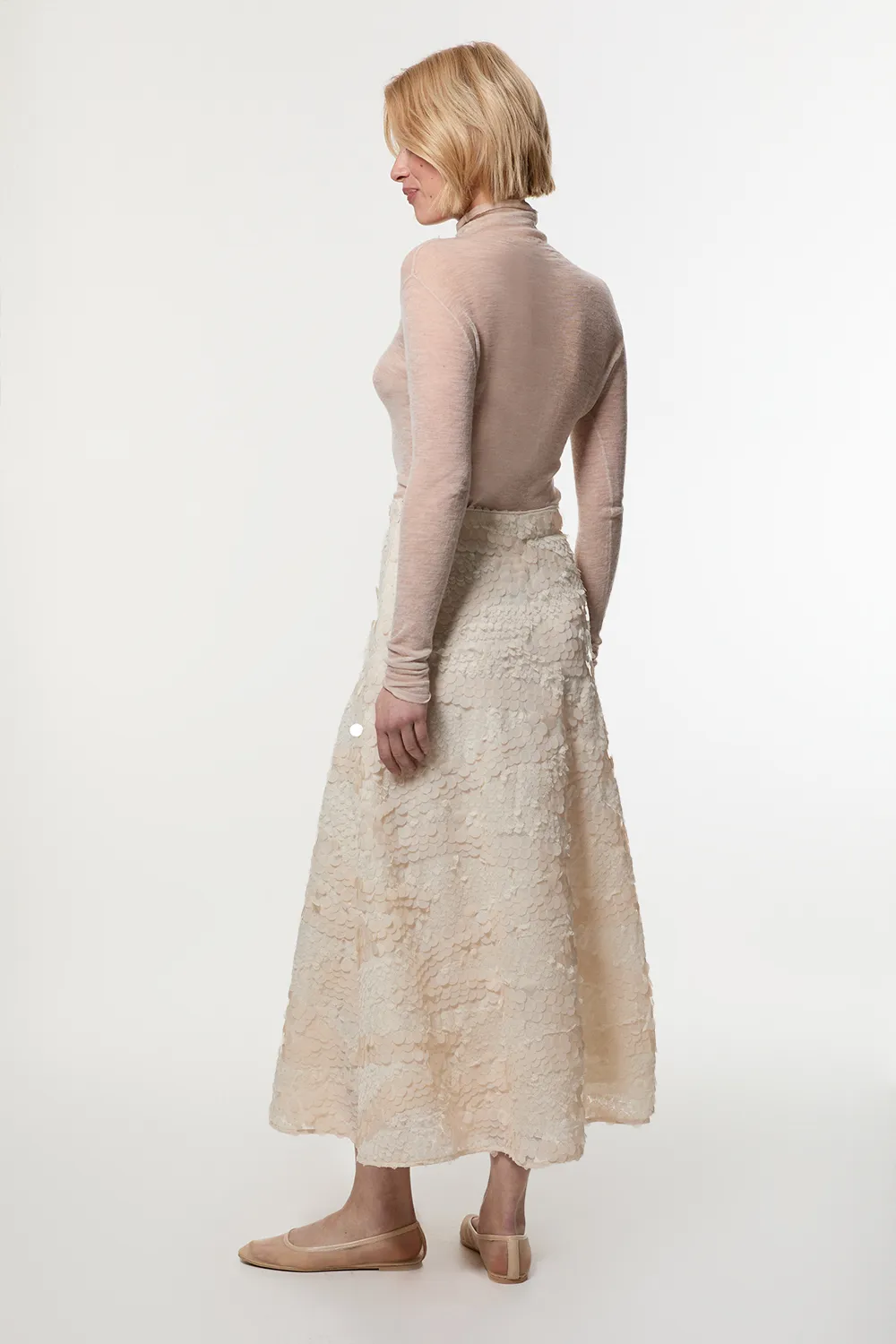 Textured Sequin Woven Midi Skirt BKK23541 5 Textured Sequin Woven Midi Skirt BKK23541