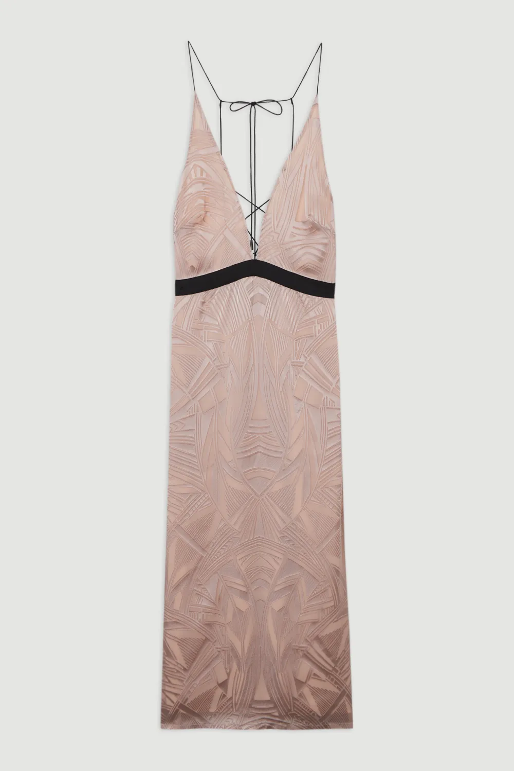 Amelia Graham Burnout Lace Up Detail Woven Column Dress BKK23552 4 Amelia Graham Burnout Lace Up Detail Woven Column Dress BKK23552