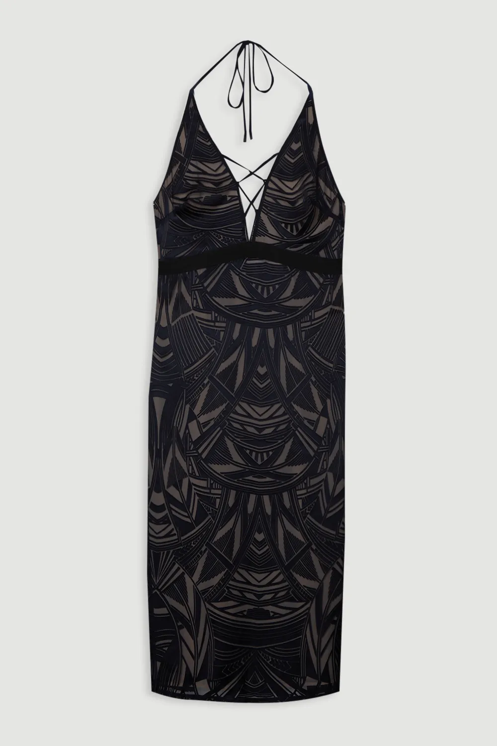 Amelia Graham Plus Size Burnout Lace Up Detail Woven Column Dress BKK23553 4 Amelia Graham Plus Size Burnout Lace Up Detail Woven Column Dress BKK23553