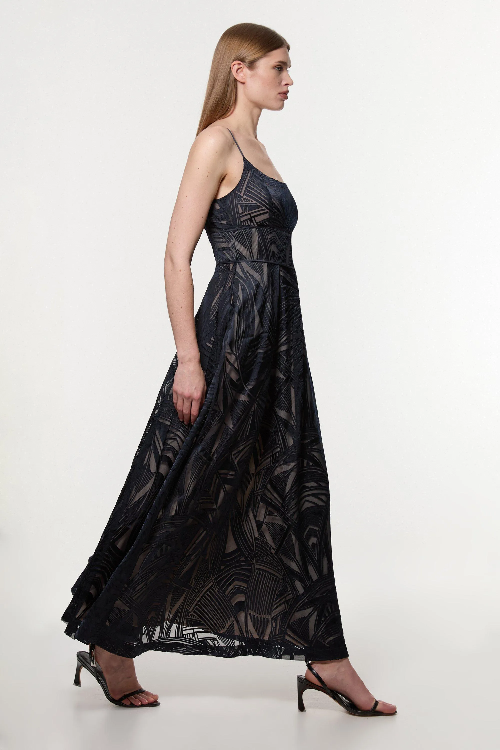 Amelia Graham Burnout Split Woven Prom Strappy Maxi Dress BKK23557 6 Amelia Graham Burnout Split Woven Prom Strappy Maxi Dress BKK23557