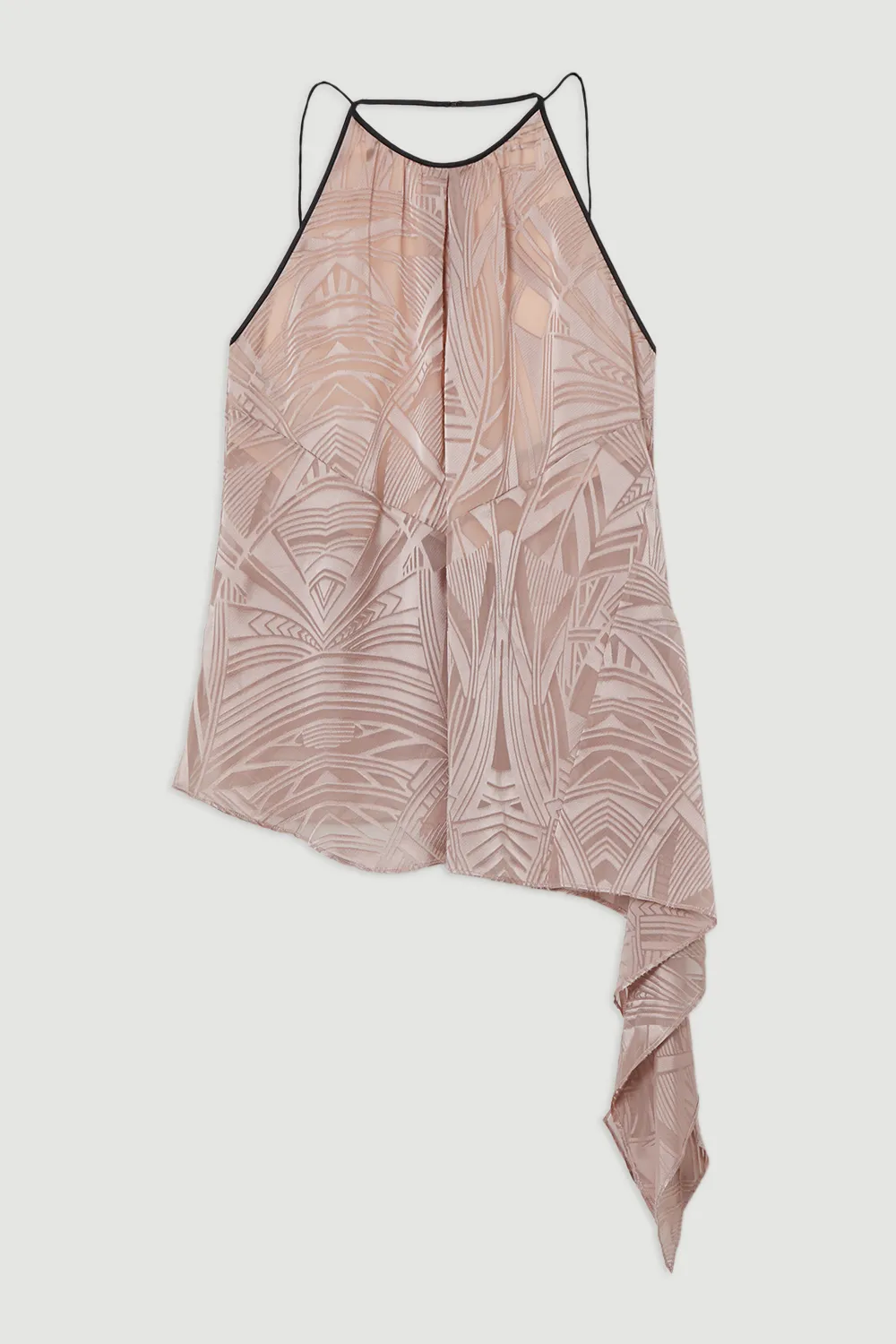 Amelia Graham Petite Burnout Halter Neck Asymmetric Tunic BKK23558 4 Amelia Graham Petite Burnout Halter Neck Asymmetric Tunic BKK23558