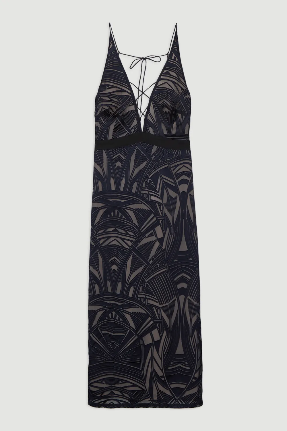 Amelia Graham Burnout Lace Up Detail Woven Column Dress BKK23554 4 Amelia Graham Burnout Lace Up Detail Woven Column Dress BKK23554