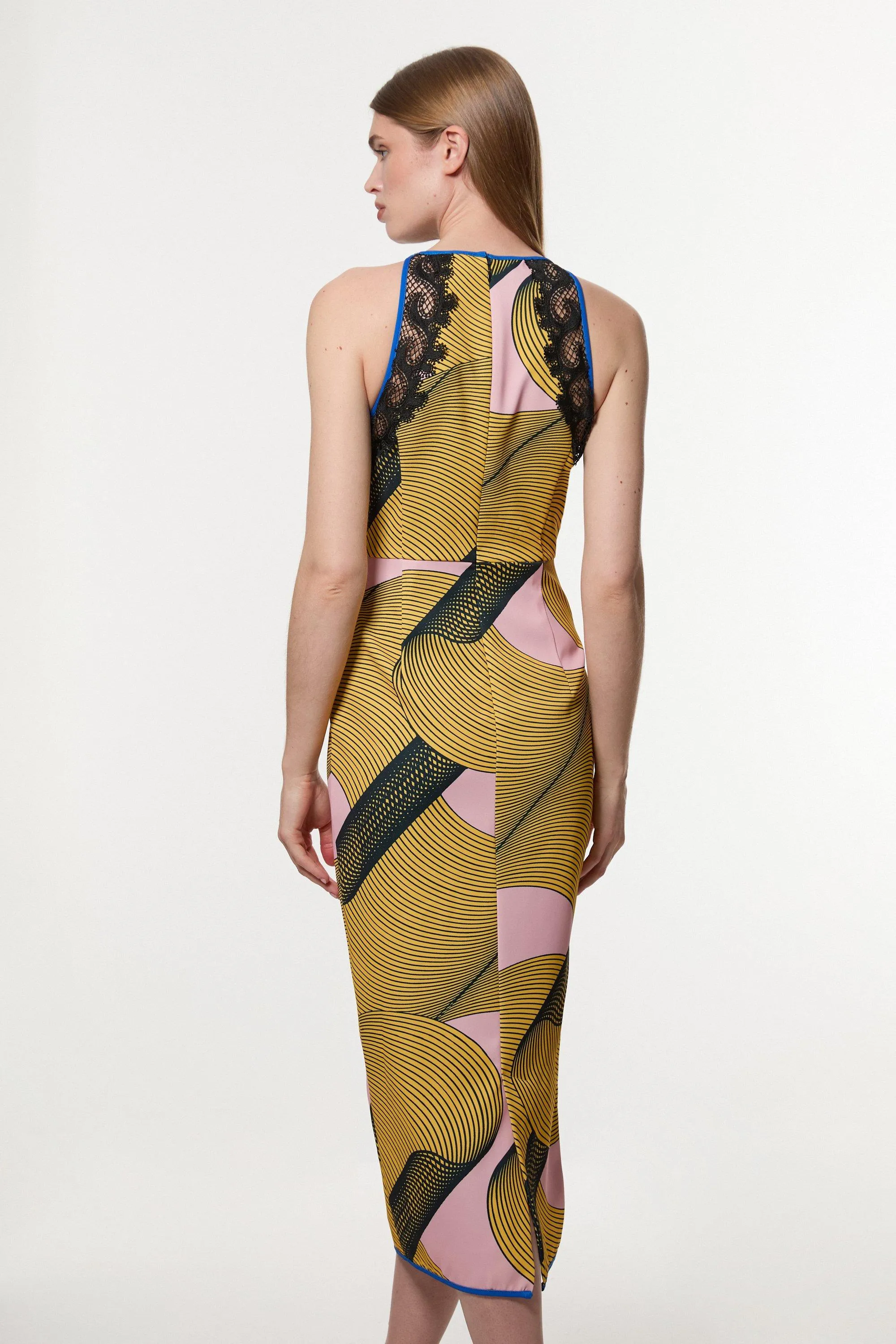 Amelia Graham Printed Cady Lace Detail Woven Midi Dress BKK23562 7 Amelia Graham Printed Cady Lace Detail Woven Midi Dress BKK23562