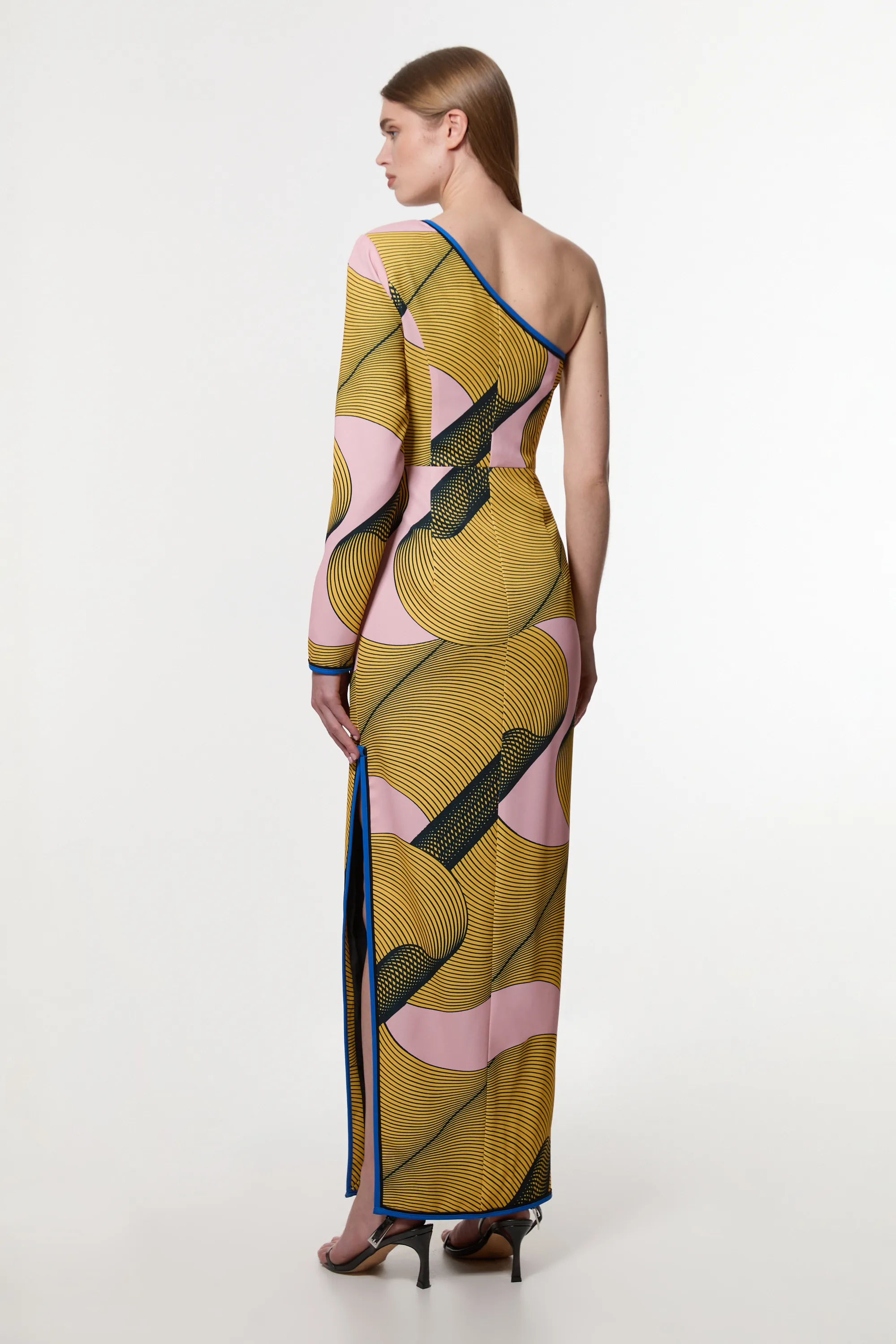 Amelia Graham Printed Cady One Shoulder Maxi Dress BKK23563 5 Amelia Graham Printed Cady One Shoulder Maxi Dress BKK23563