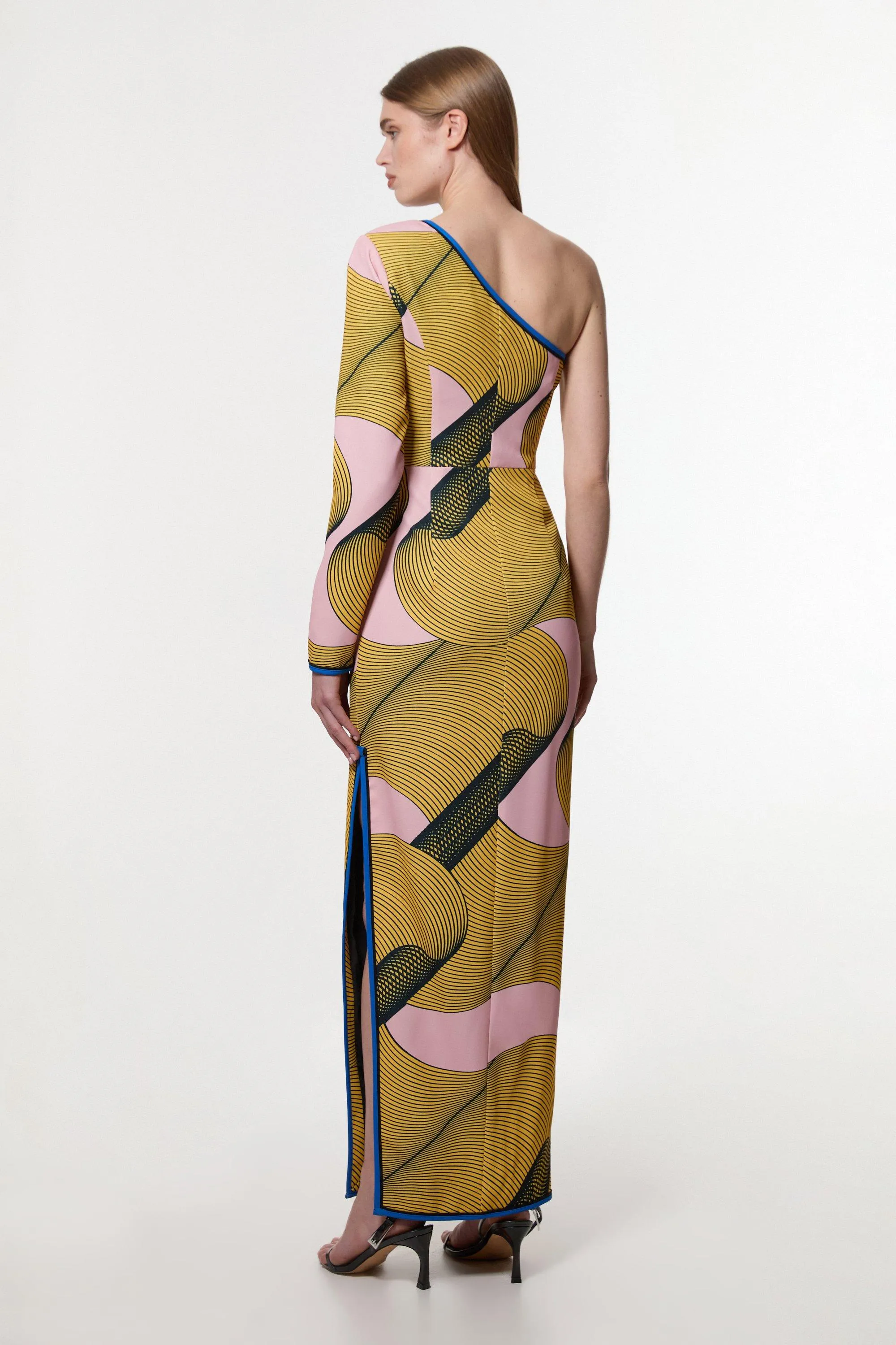 Amelia Graham Printed Cady One Shoulder Maxi Dress BKK23563 7 Amelia Graham Printed Cady One Shoulder Maxi Dress BKK23563