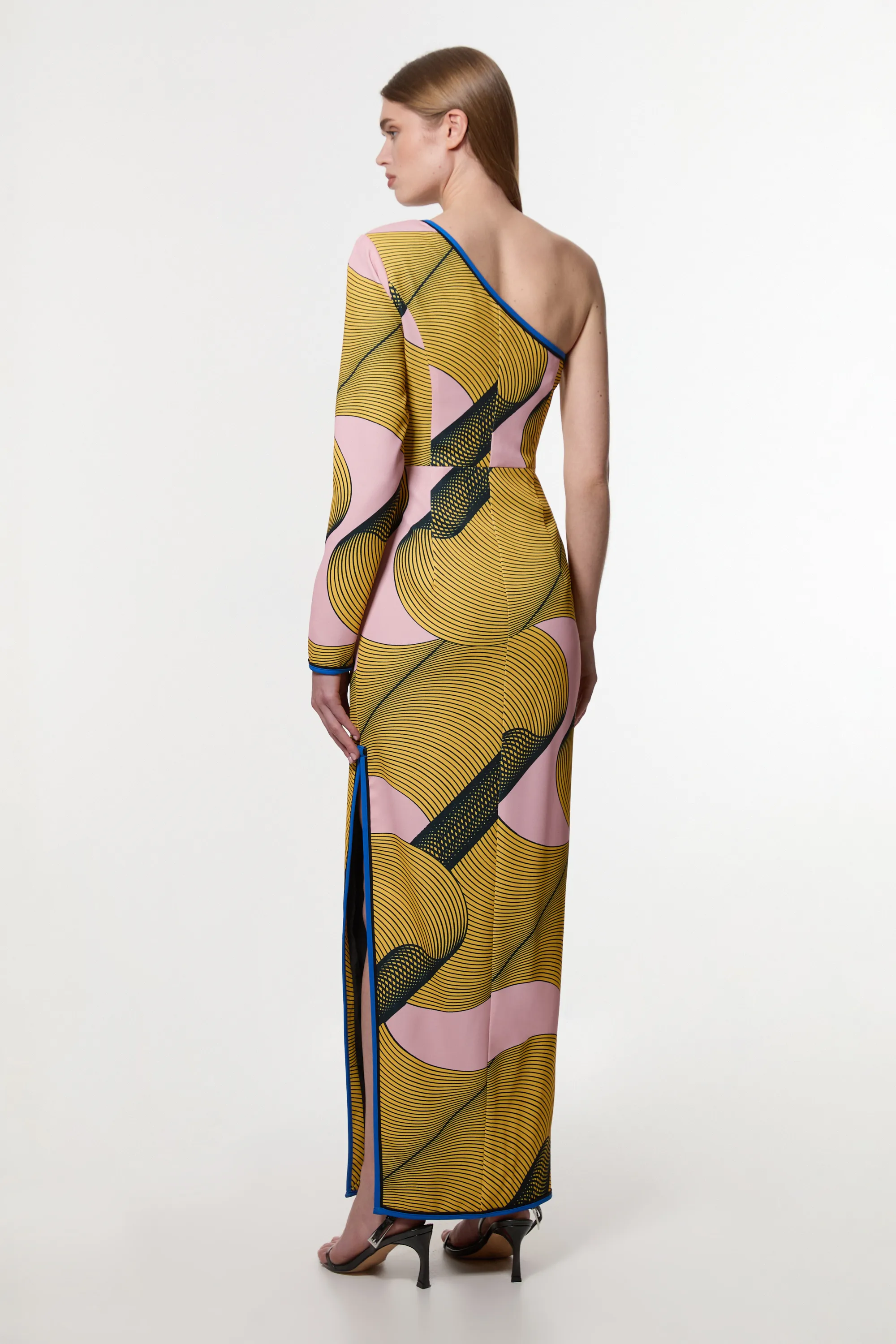 Amelia Graham Petite Printed Cady One Shoulder Maxi Dress BKK23564 5 Amelia Graham Petite Printed Cady One Shoulder Maxi Dress BKK23564