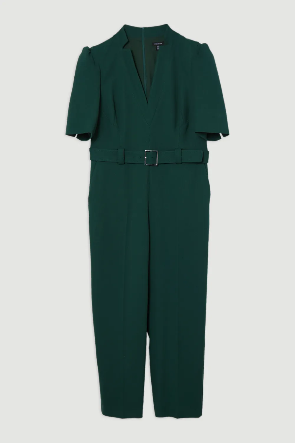 Plus Size Structured Crepe Forever Belted Jumpsuit BKK23567 4 Plus Size Structured Crepe Forever Belted Jumpsuit BKK23567