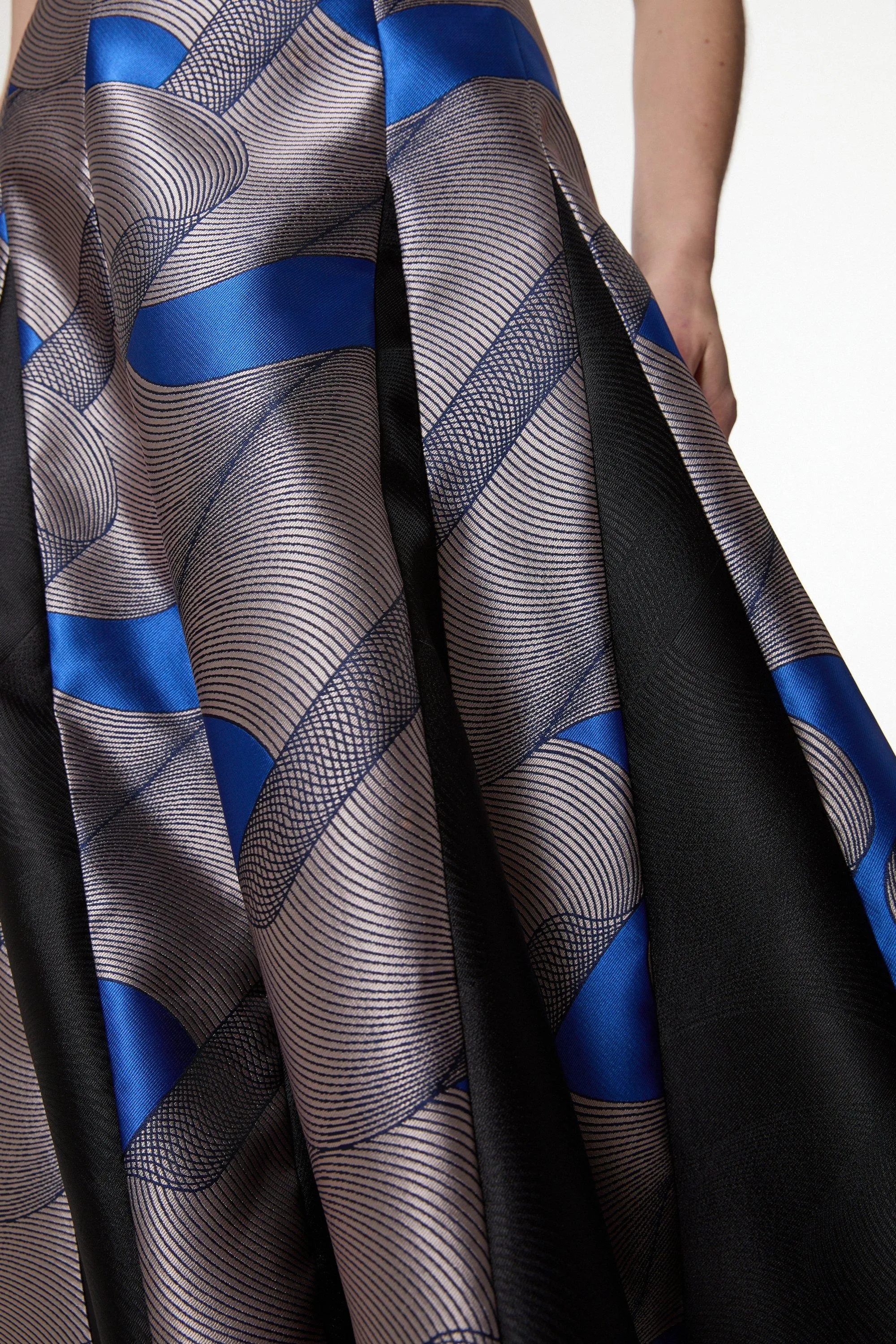 Amelia Graham Printed Tailored Bandeau Prom Dress BKK23573 6 Amelia Graham Printed Tailored Bandeau Prom Dress BKK23573